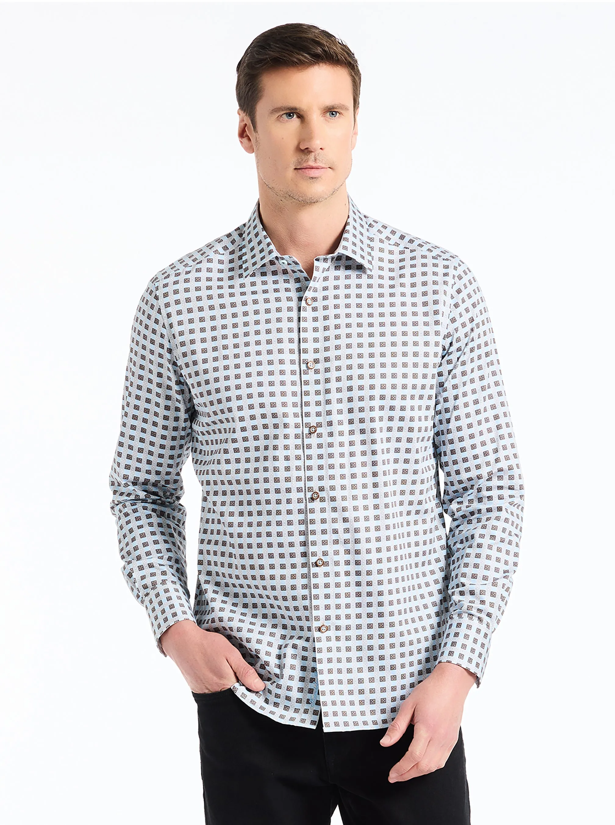 OSTIN LONG SLEEVE BUTTON DOWN SHIRT sold by Robert Graham