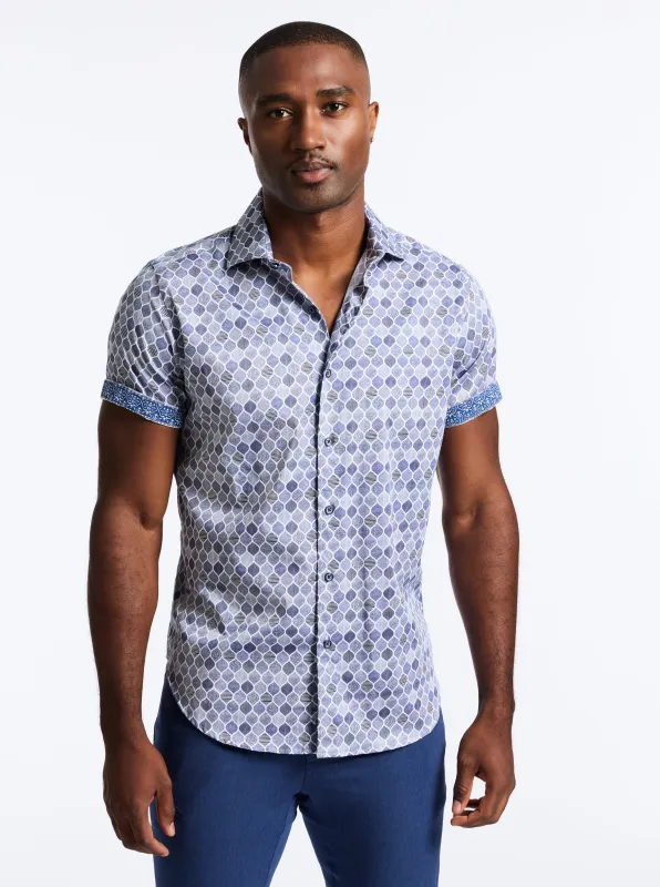 ROWAN SHORT SLEEVE BUTTON DOWN SHIRT made by Robert Graham