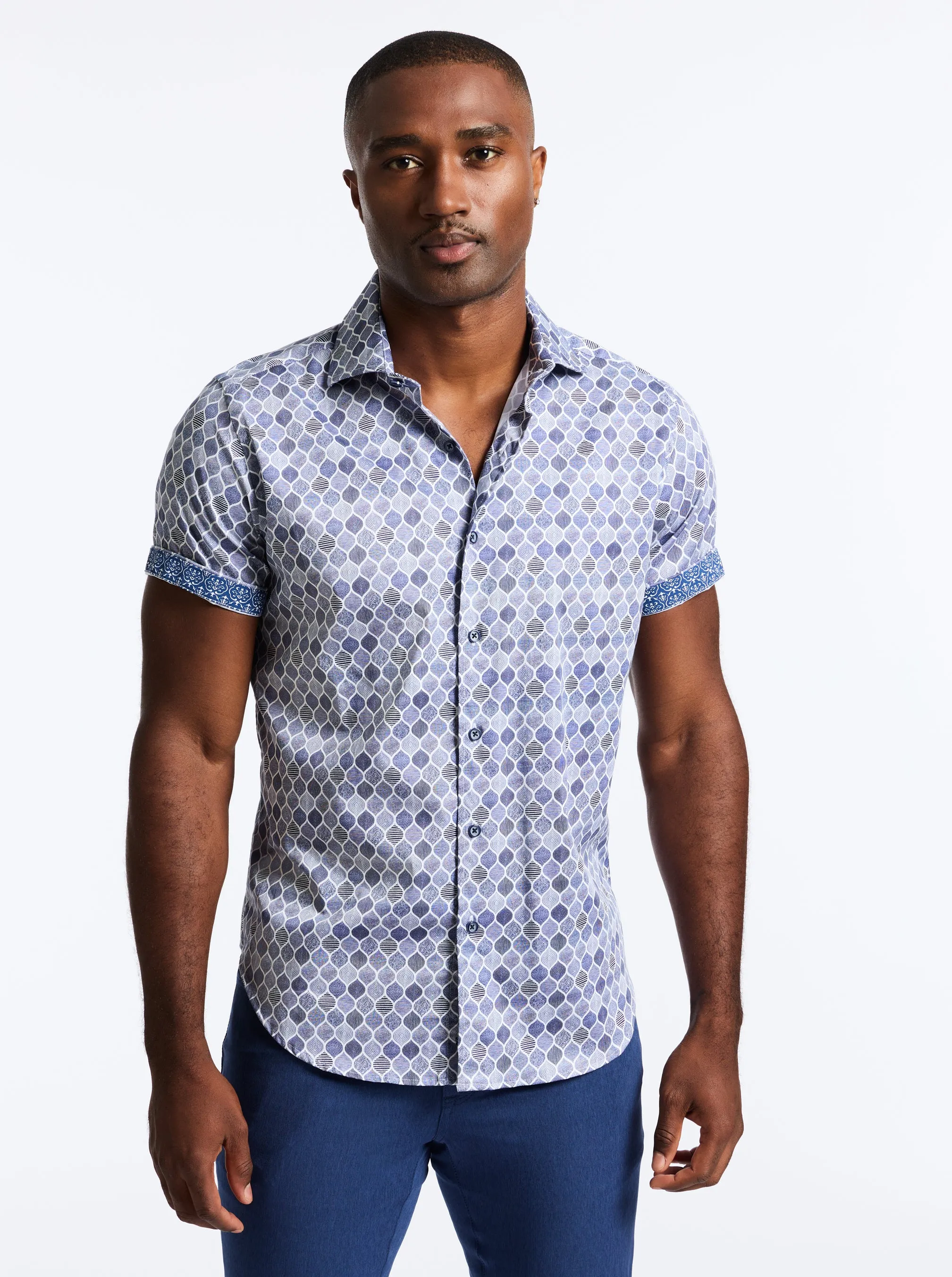 ROWAN SHORT SLEEVE BUTTON DOWN SHIRT sold by Robert Graham