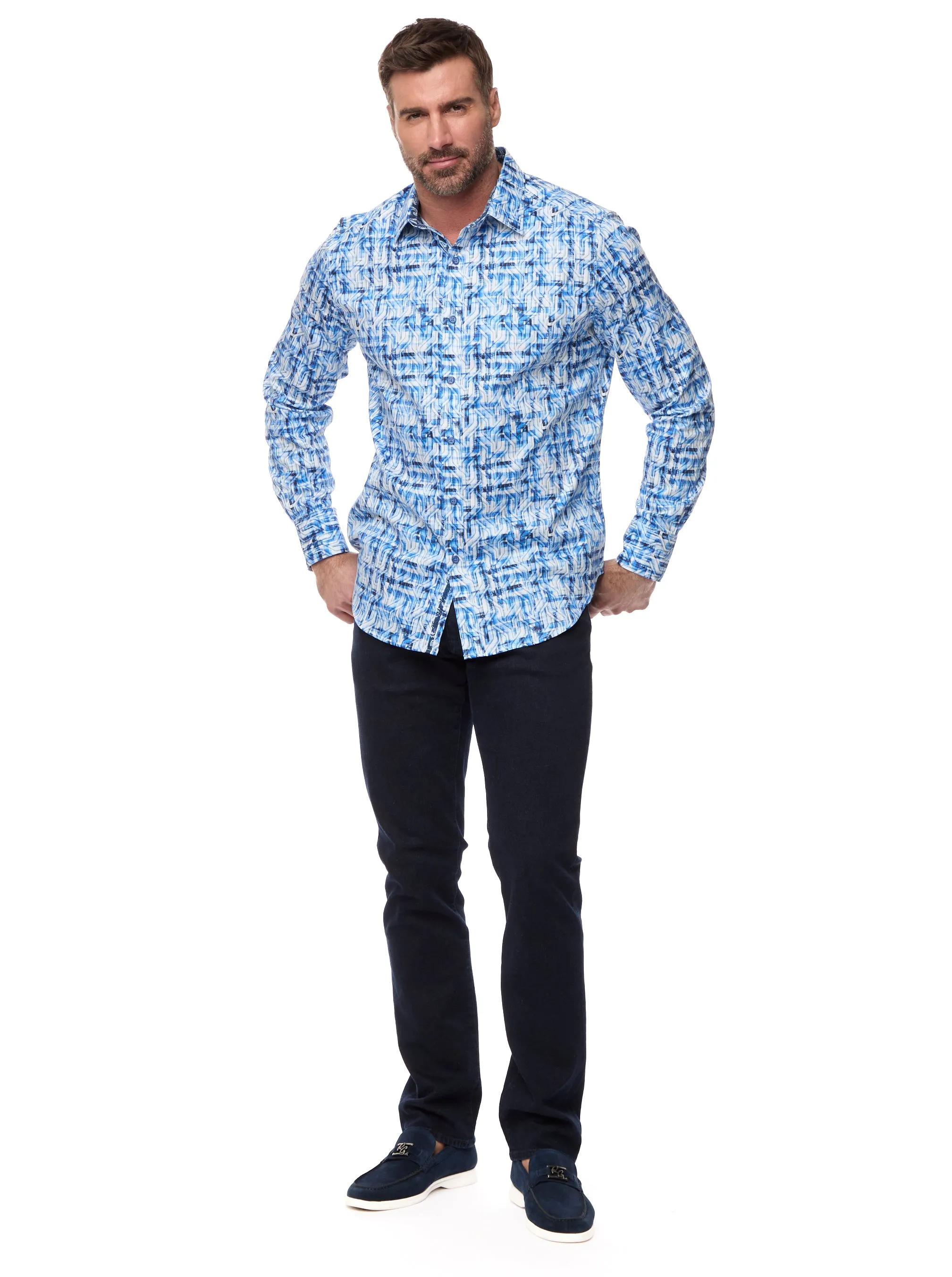 ERASMUS LONG SLEEVE BUTTON DOWN SHIRT TALL sold by Robert Graham product image thumbnail 5