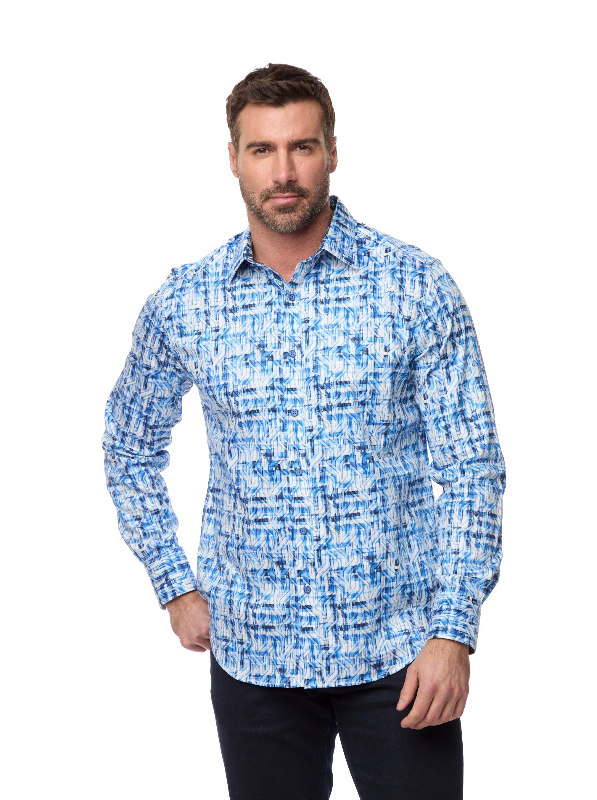 ERASMUS LONG SLEEVE BUTTON DOWN SHIRT BIG sold by Robert Graham product image thumbnail 4