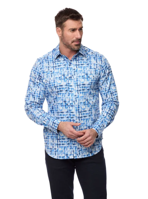 ERASMUS LONG SLEEVE BUTTON DOWN SHIRT BIG made by Robert Graham