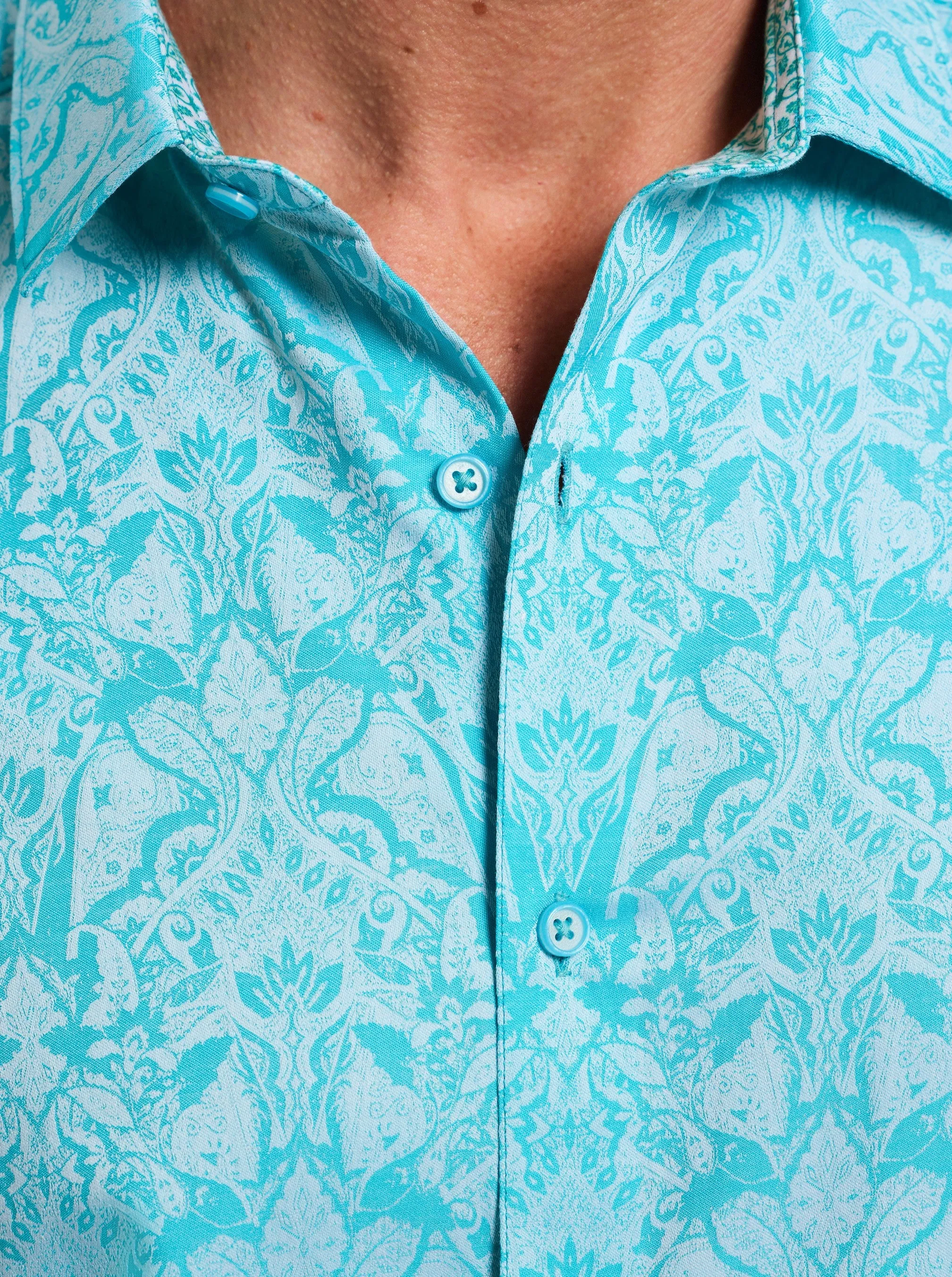 HIGHLAND SHORT SLEEVE BUTTON DOWN SHIRT TALL sold by Robert Graham product image thumbnail 5