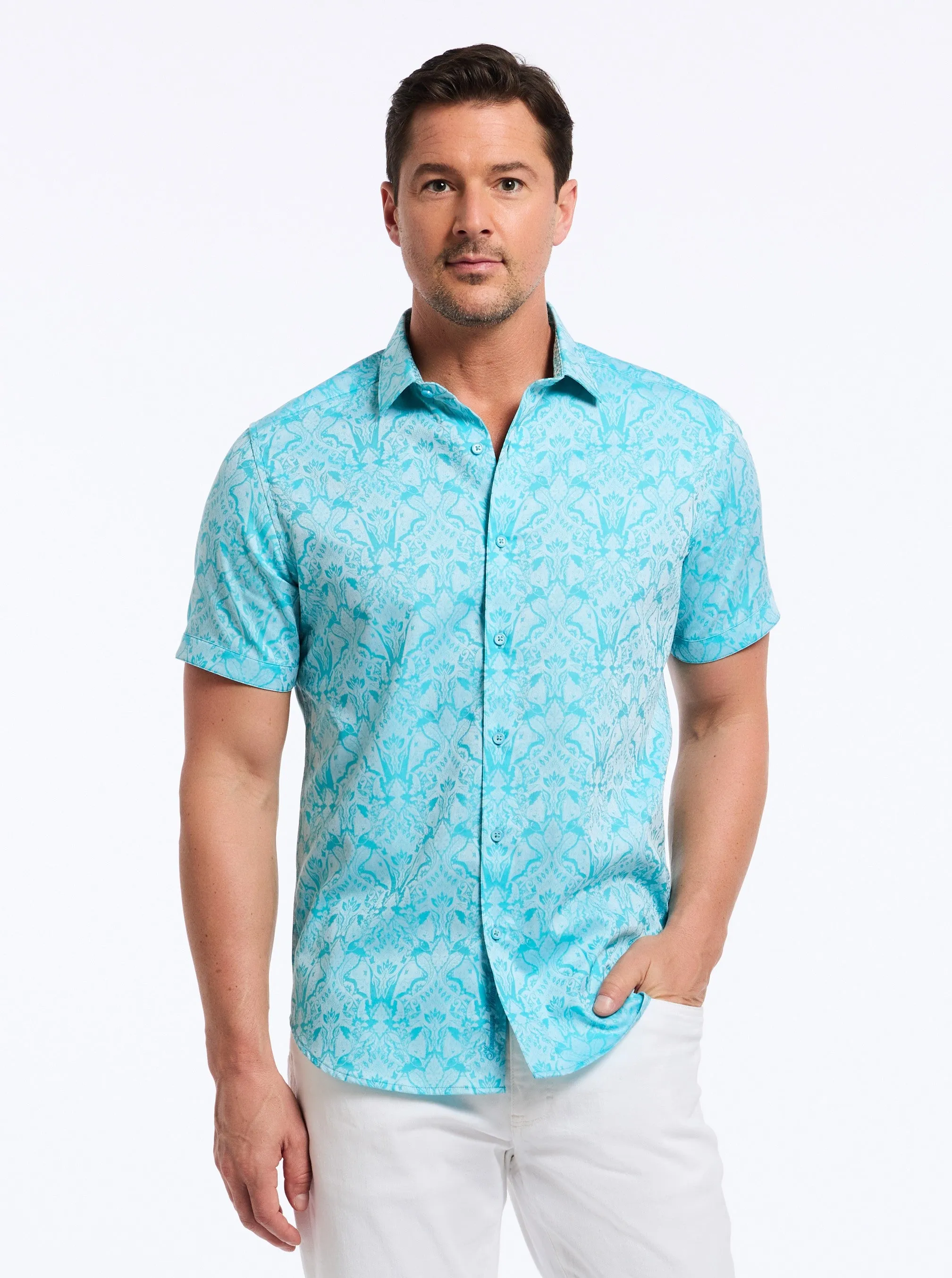 HIGHLAND SHORT SLEEVE BUTTON DOWN SHIRT TALL sold by Robert Graham