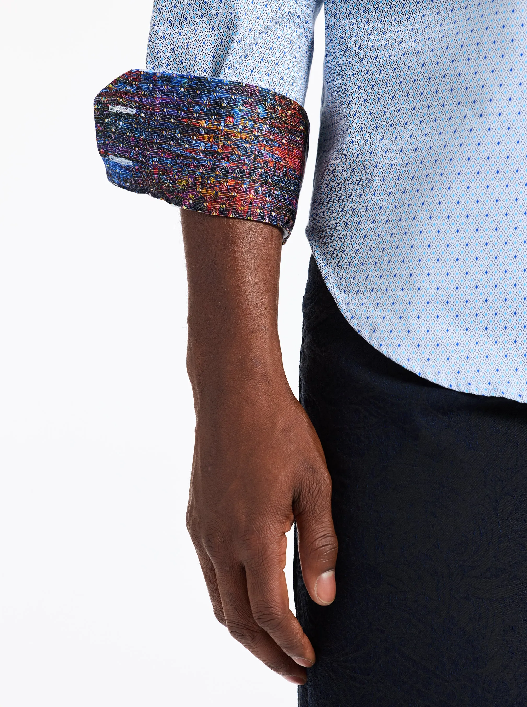 CLAYTON LONG SLEEVE BUTTON DOWN SHIRT sold by Robert Graham product image thumbnail 3