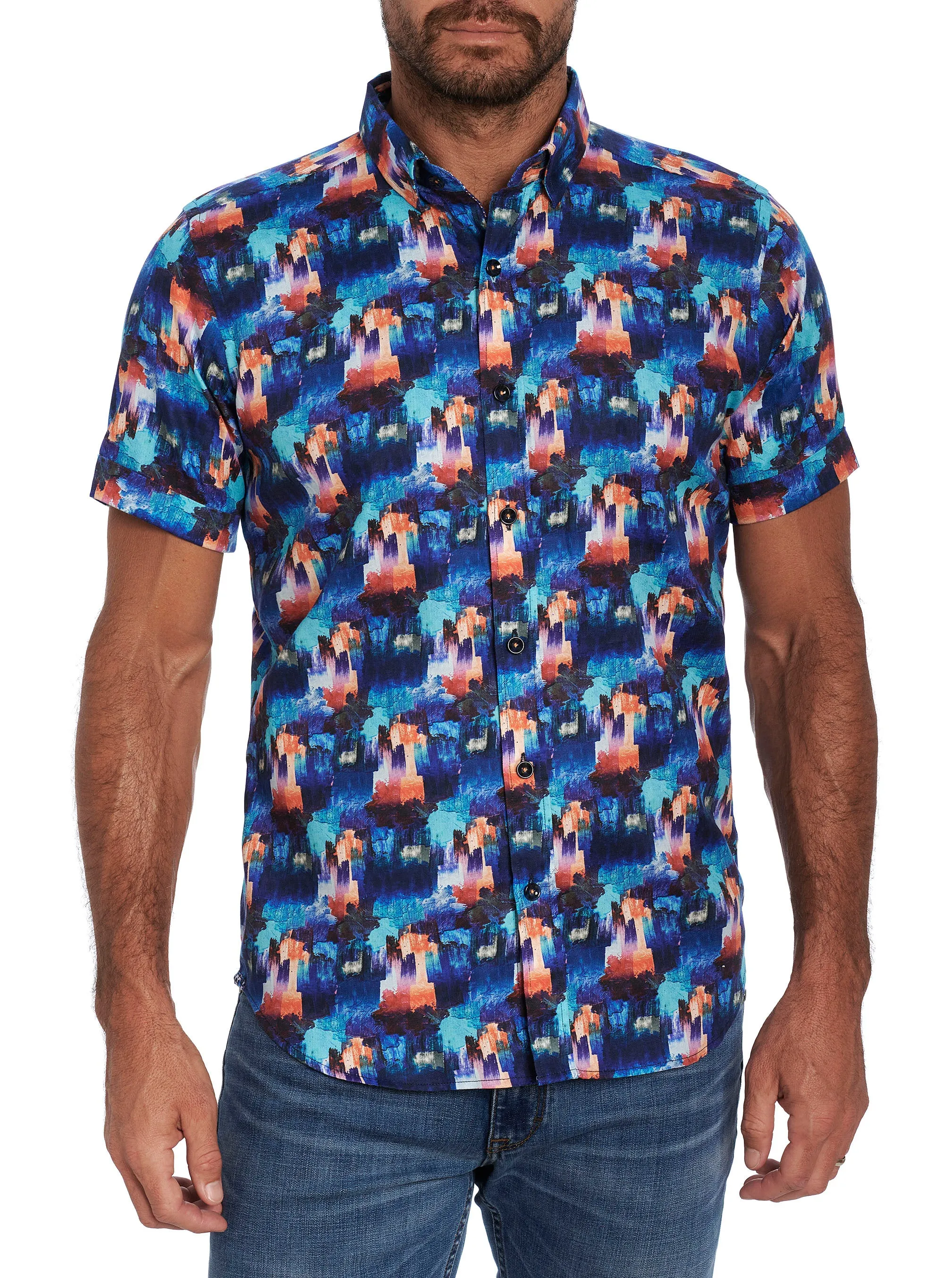 FRYEBURG SHORT SLEEVE BUTTON DOWN SHIRT sold by Robert Graham