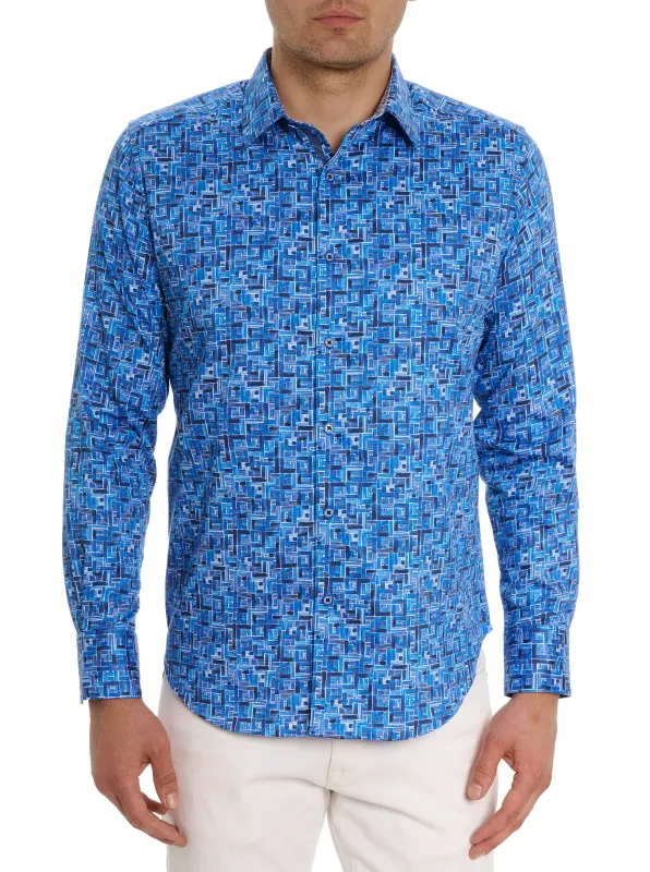 SEAS THE DAY LONG SLEEVE BUTTON DOWN SHIRT BIG made by Robert Graham