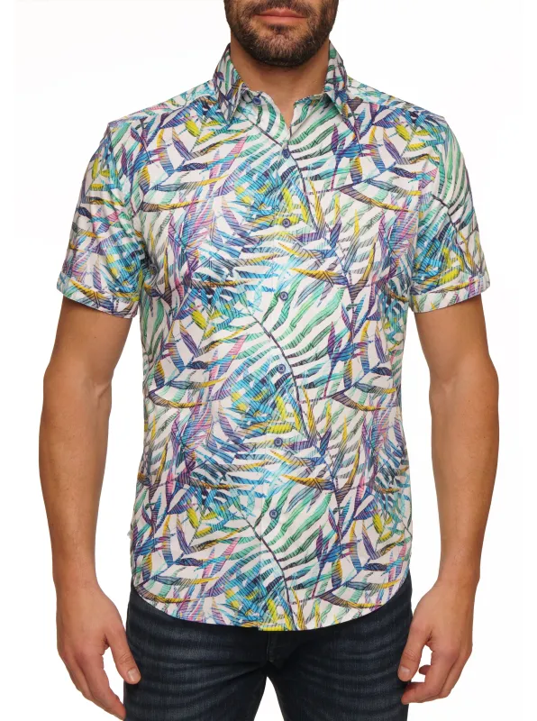 CEDRICK SHORT SLEEVE BUTTON DOWN SHIRT made by Robert Graham