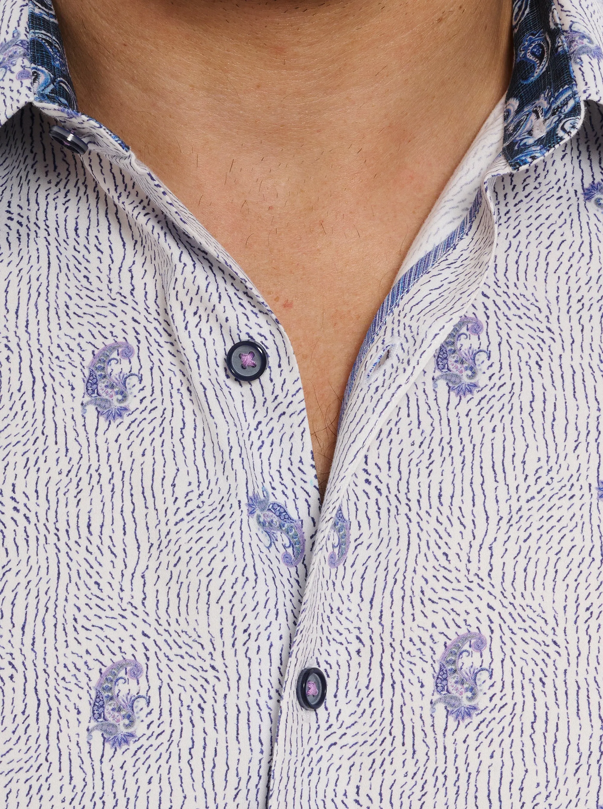 BELMOND SHORT SLEEVE BUTTON DOWN SHIRT sold by Robert Graham product image thumbnail 5