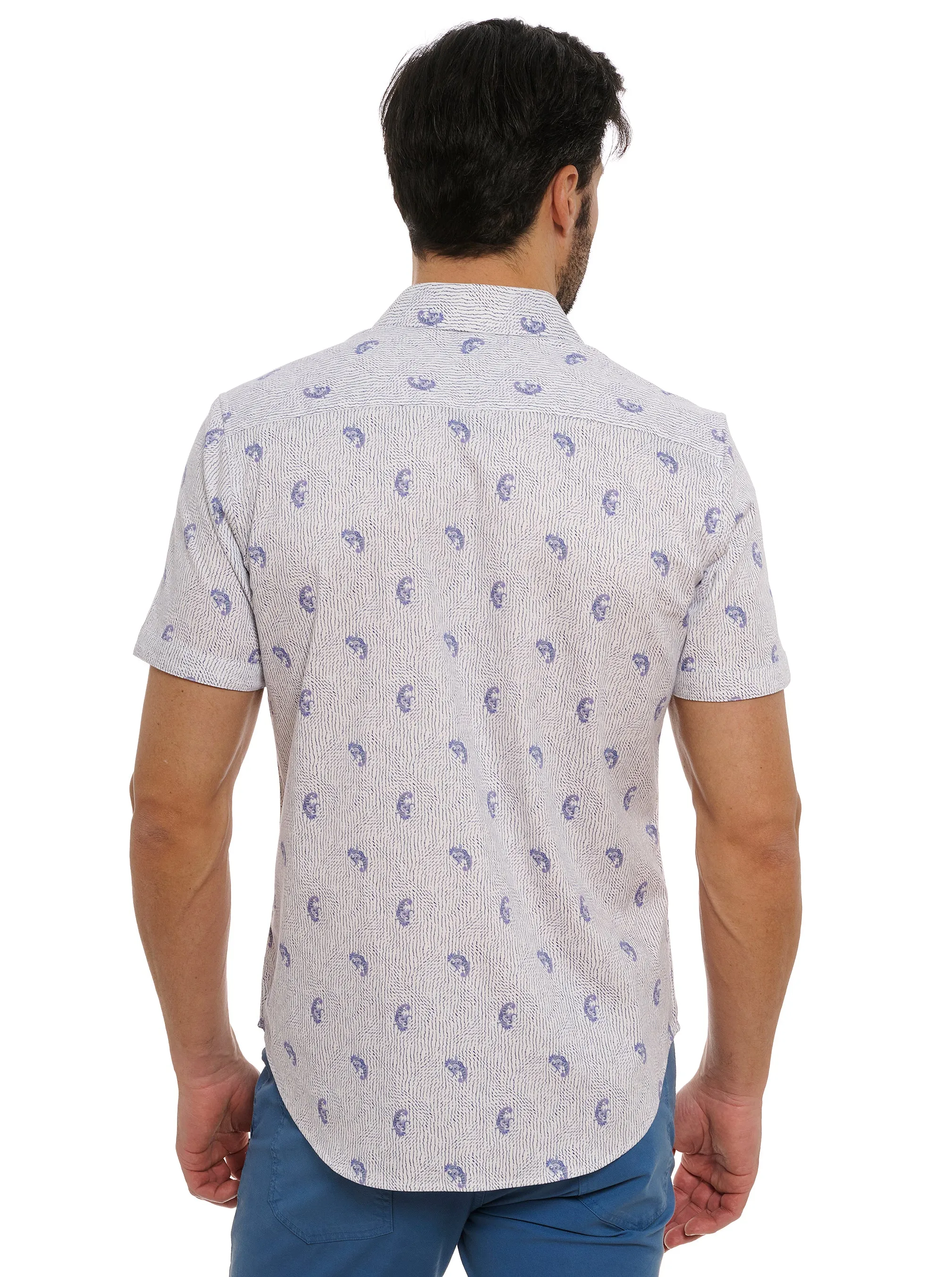 BELMOND SHORT SLEEVE BUTTON DOWN SHIRT sold by Robert Graham product image thumbnail 4