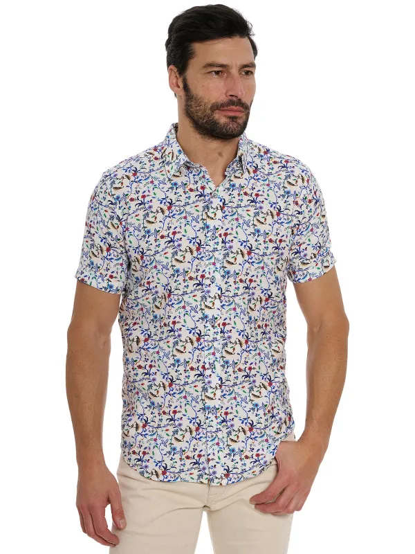 LANDON SHORT SLEEVE BUTTON DOWN SHIRT made by Robert Graham