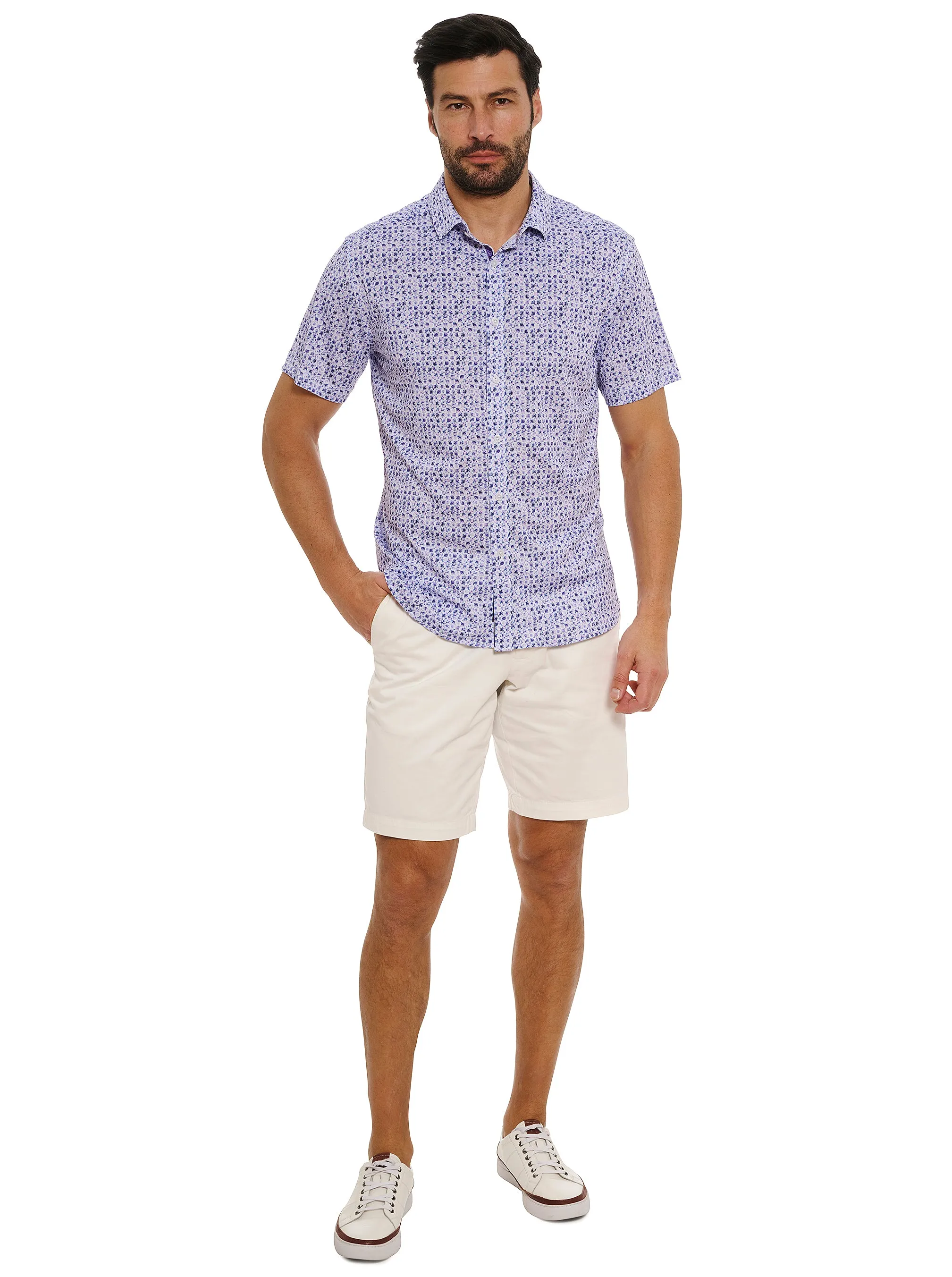 ZAMBIA SHORT SLEEVE BUTTON DOWN SHIRT sold by Robert Graham product image thumbnail 4