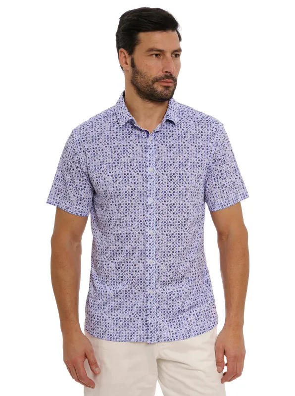 ZAMBIA SHORT SLEEVE BUTTON DOWN SHIRT made by Robert Graham