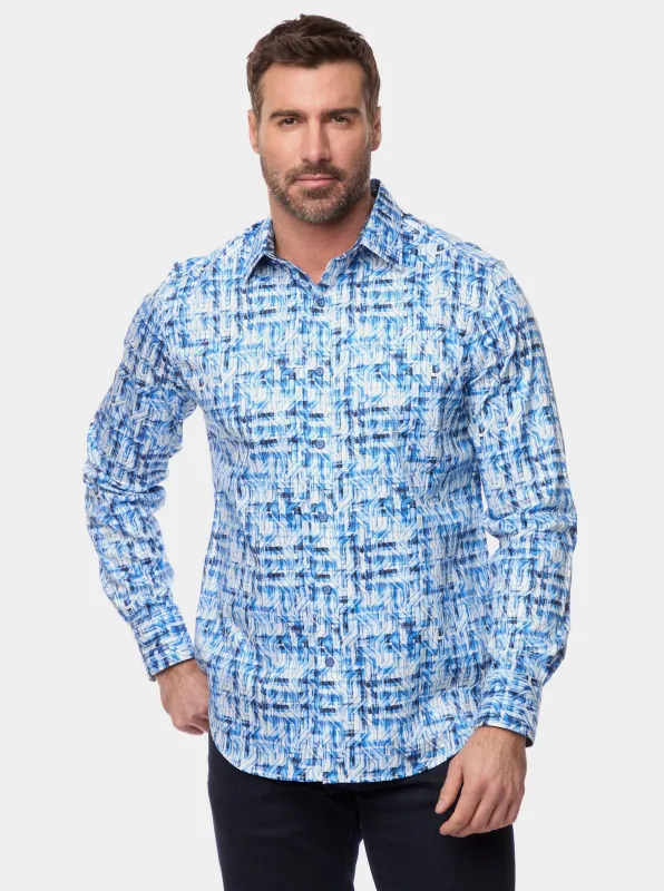 ERASMUS LONG SLEEVE BUTTON DOWN SHIRT made by Robert Graham