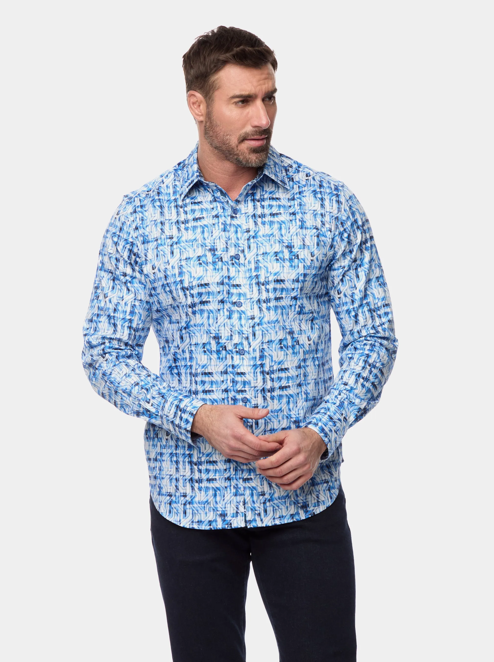 ERASMUS LONG SLEEVE BUTTON DOWN SHIRT sold by Robert Graham product image thumbnail 3