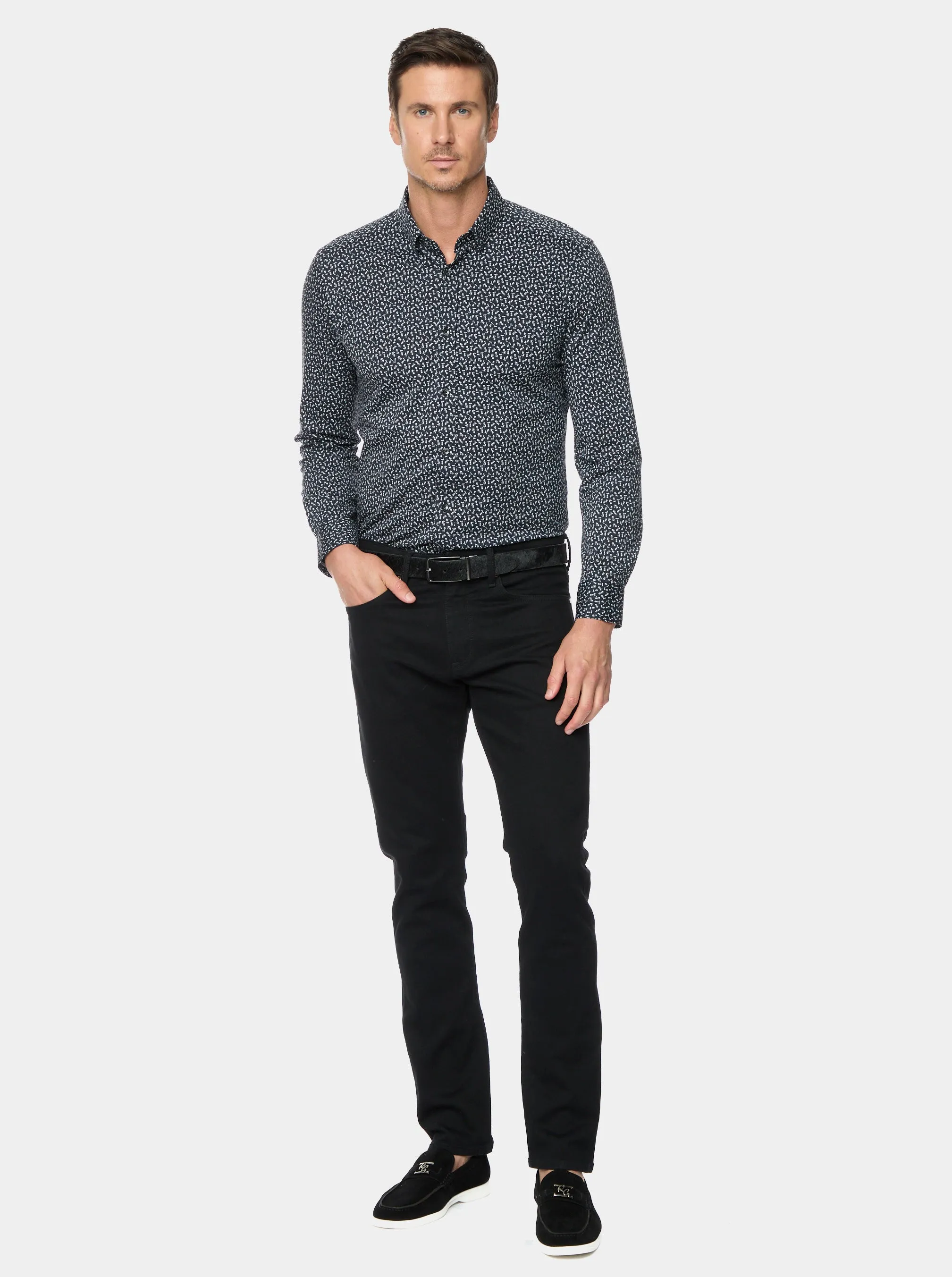 CROSSBONES LONG SLEEVE BUTTON DOWN SHIRT sold by Robert Graham product image thumbnail 5