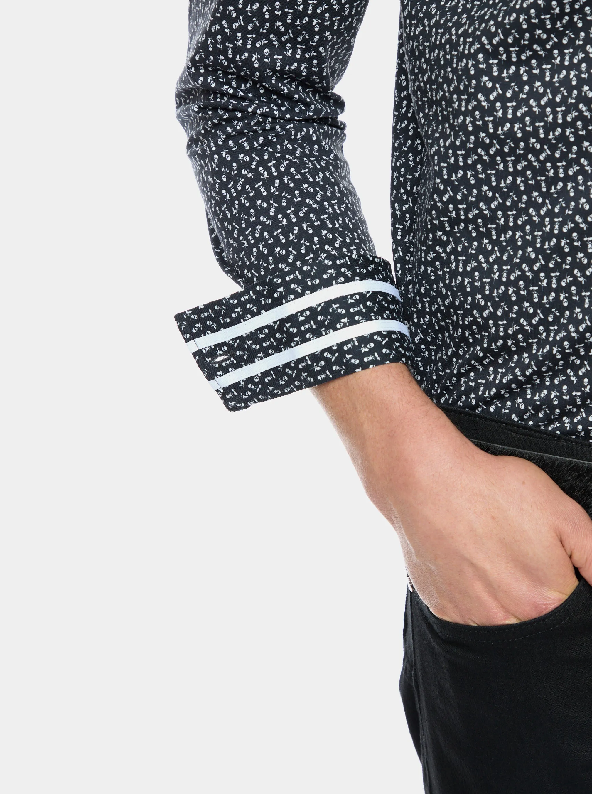 CROSSBONES LONG SLEEVE BUTTON DOWN SHIRT sold by Robert Graham product image thumbnail 4