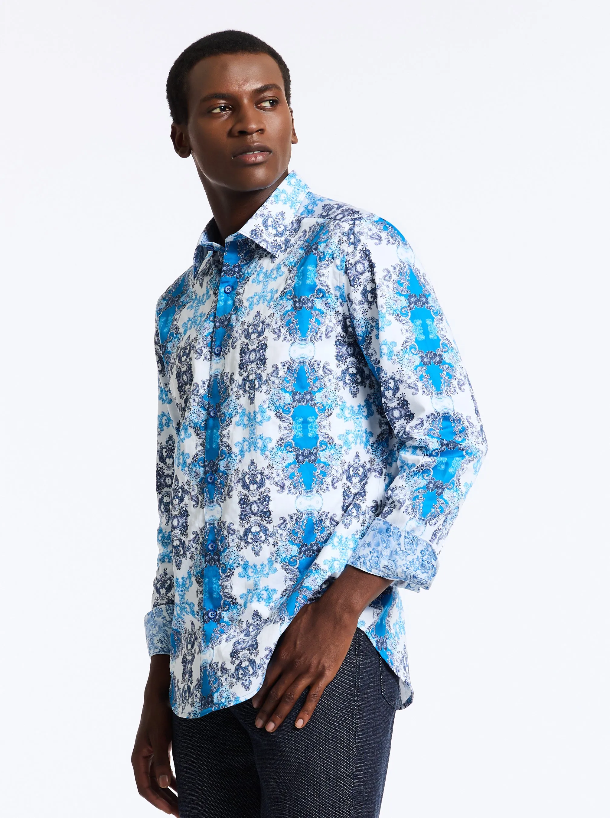 MELCHOR LONG SLEEVE BUTTON DOWN SHIRT sold by Robert Graham product image thumbnail 3