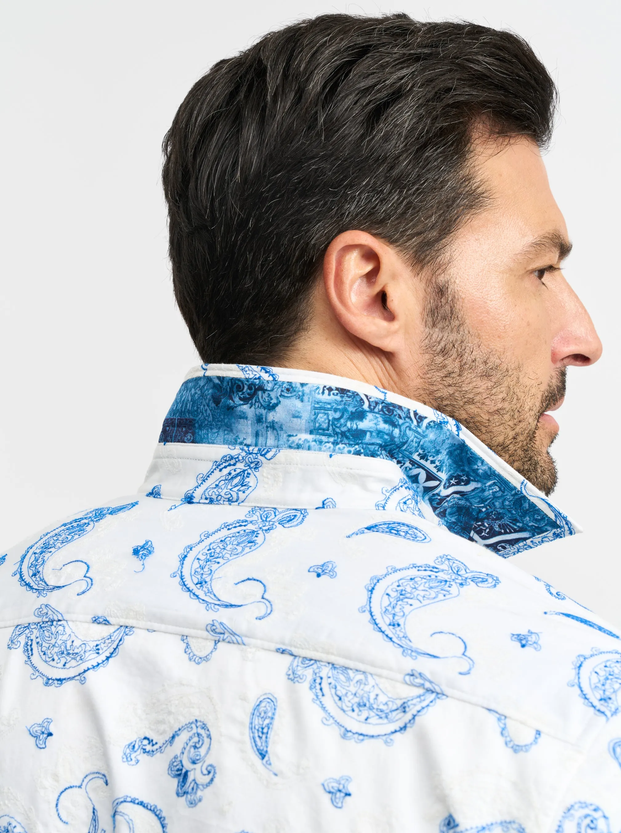 THE DANDY LONG SLEEVE BUTTON DOWN SHIRT sold by Robert Graham product image thumbnail 5