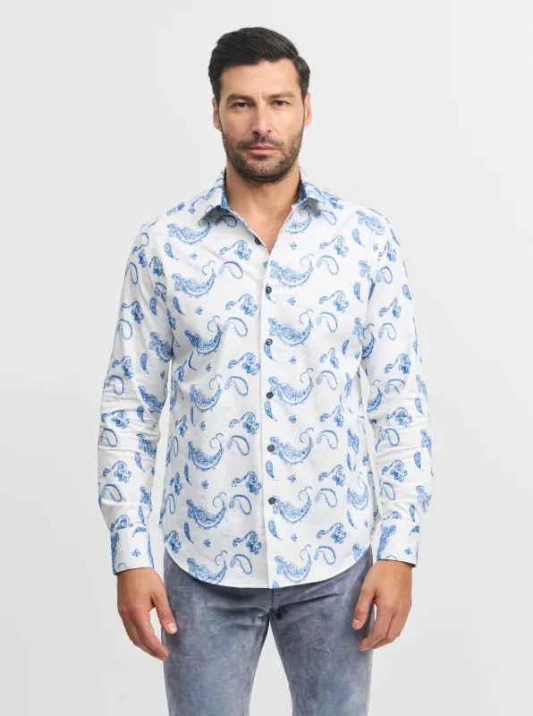 THE DANDY LONG SLEEVE BUTTON DOWN SHIRT made by Robert Graham