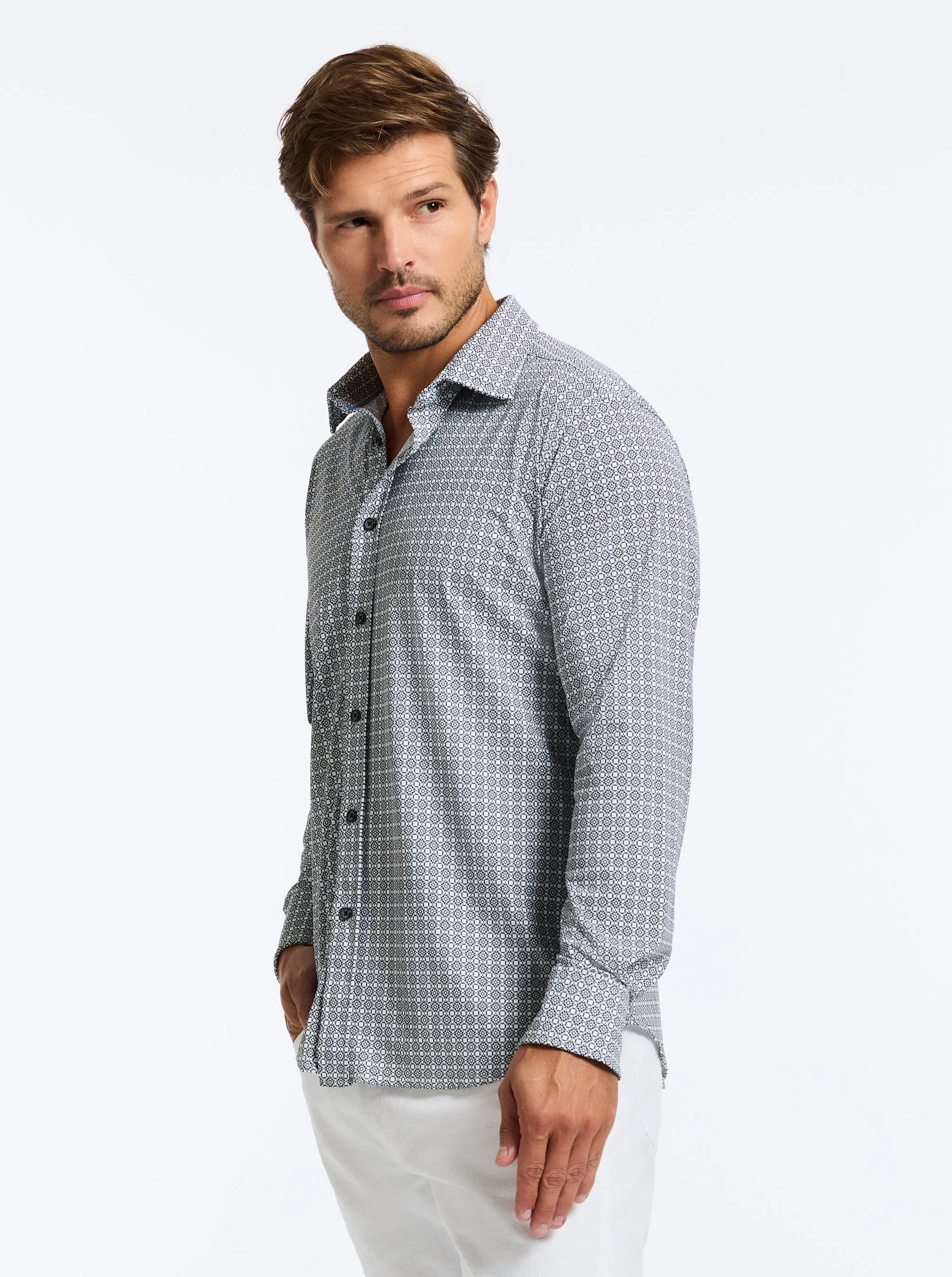 GRESHAM LONG SLEEVE BUTTON DOWN SHIRT sold by Robert Graham