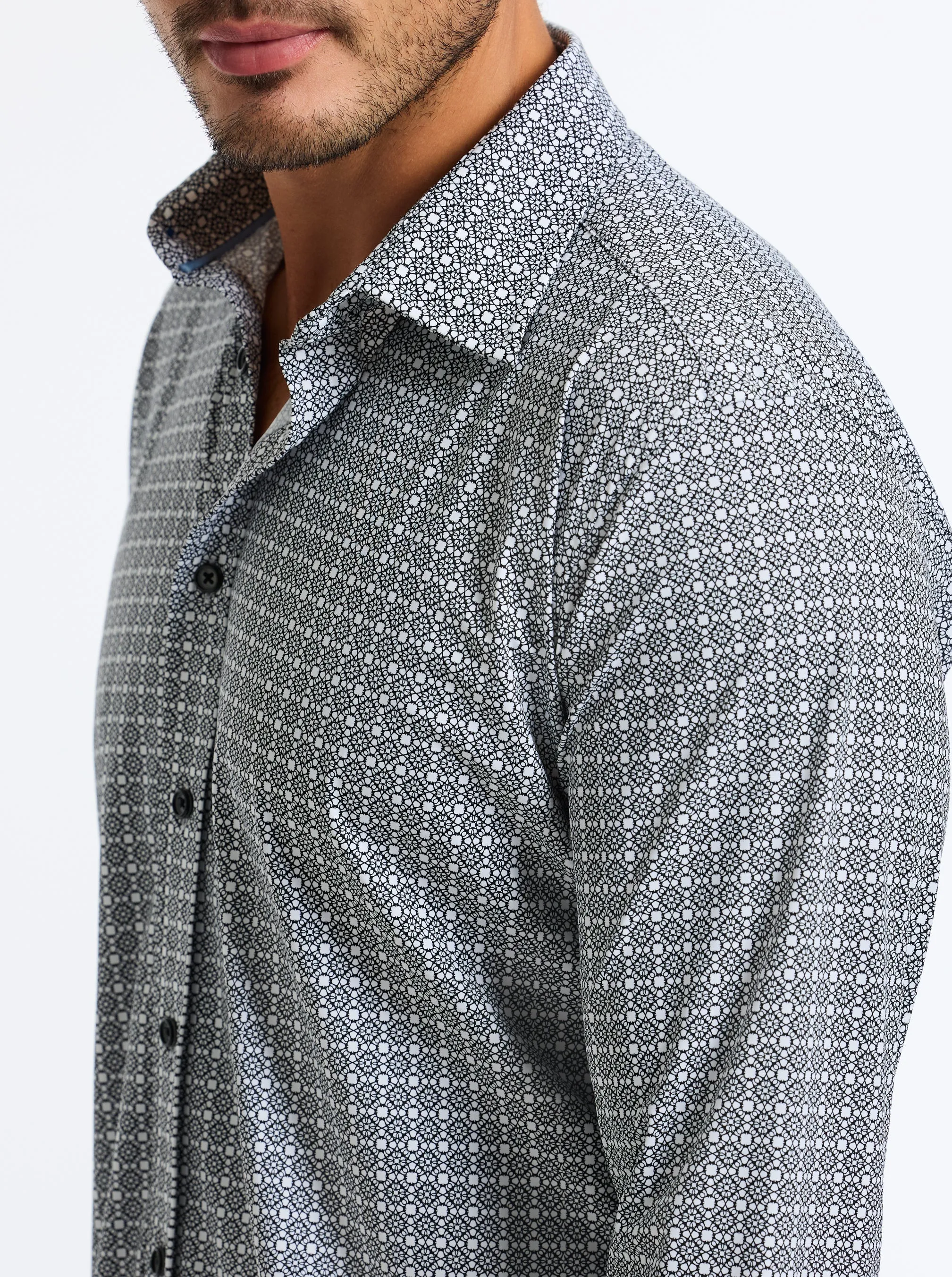 GRESHAM LONG SLEEVE BUTTON DOWN SHIRT sold by Robert Graham product image thumbnail 4