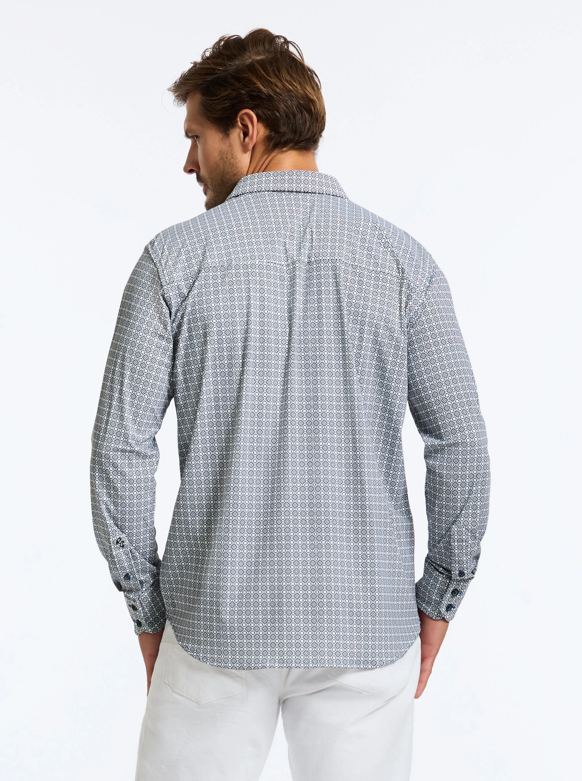 GRESHAM LONG SLEEVE BUTTON DOWN SHIRT sold by Robert Graham product image thumbnail 3