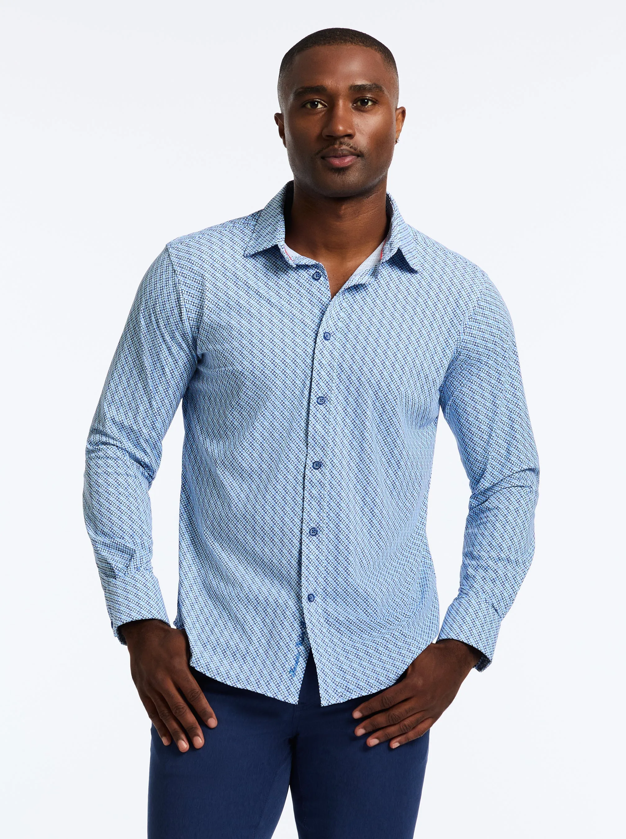 WILSHIRE LONG SLEEVE BUTTON DOWN SHIRT sold by Robert Graham