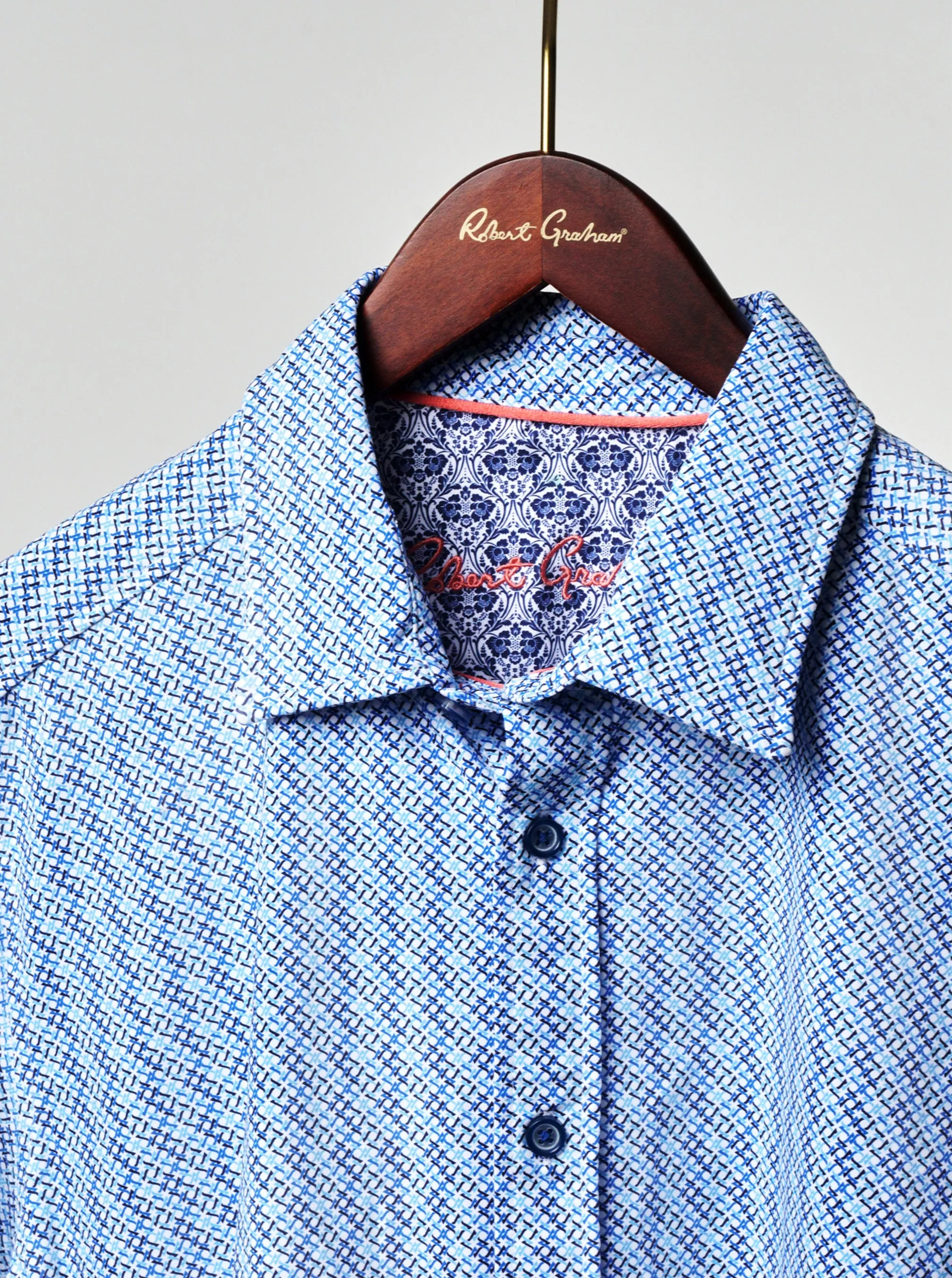 WILSHIRE LONG SLEEVE BUTTON DOWN SHIRT sold by Robert Graham product image thumbnail 5