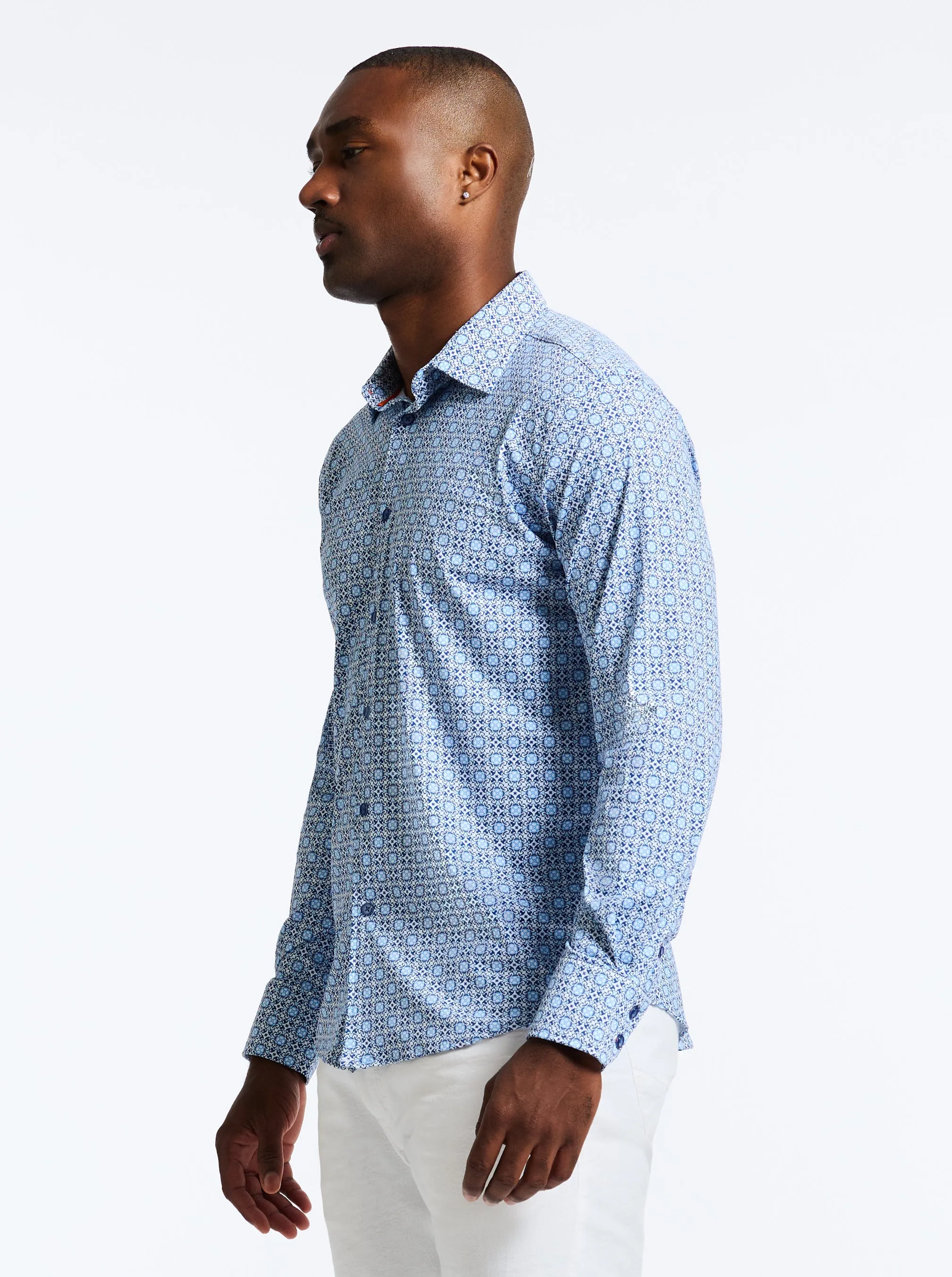 CASPIAN LONG SLEEVE BUTTON DOWN SHIRT sold by Robert Graham product image thumbnail 5