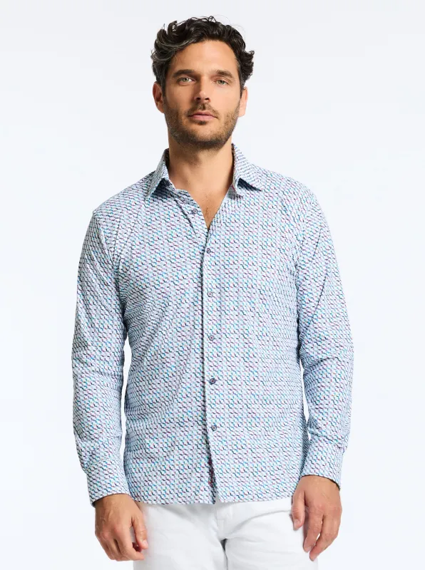 MULHOLLAND LONG SLEEVE BUTTON DOWN SHIRT made by Robert Graham