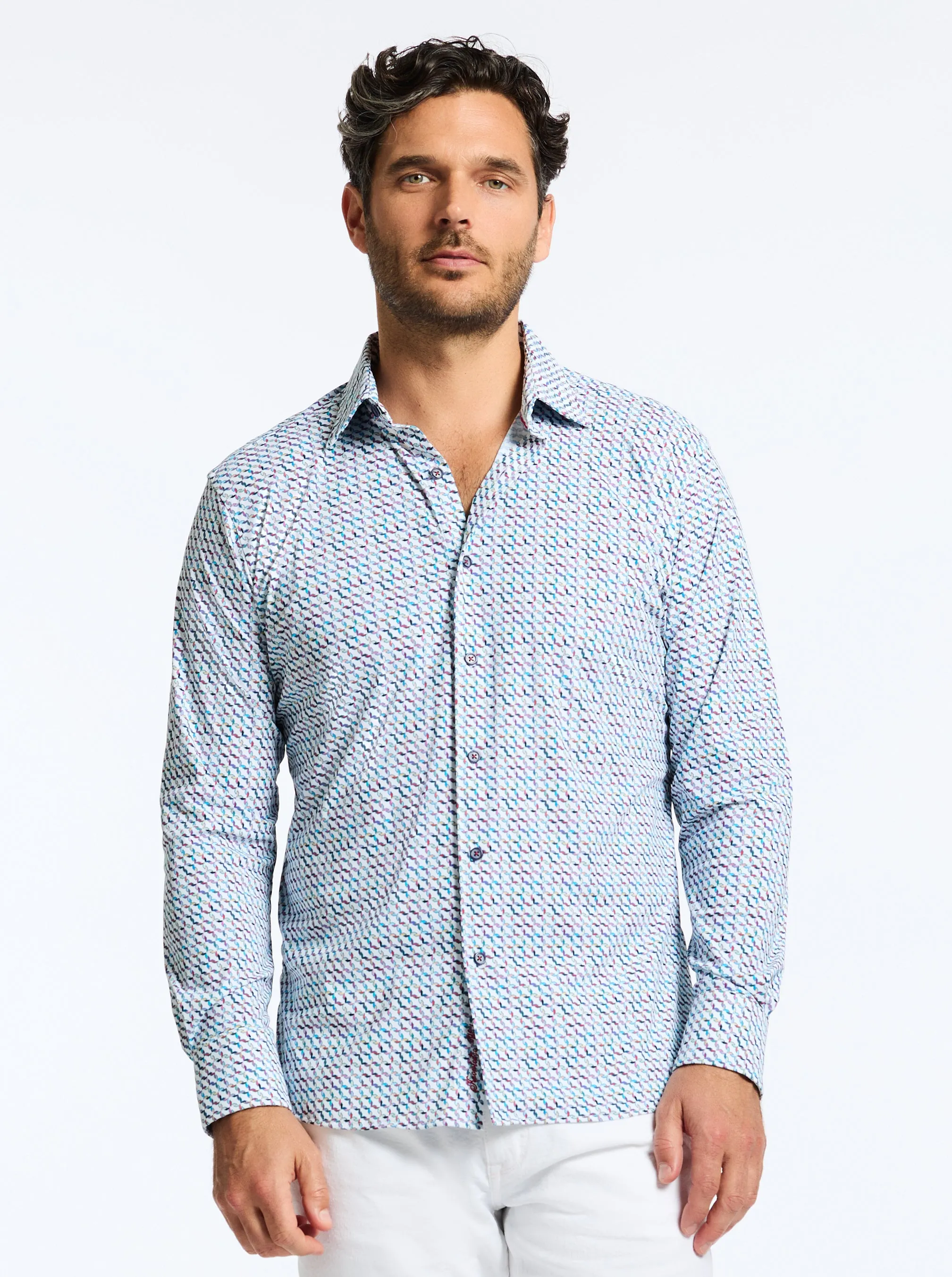 MULHOLLAND LONG SLEEVE BUTTON DOWN SHIRT sold by Robert Graham