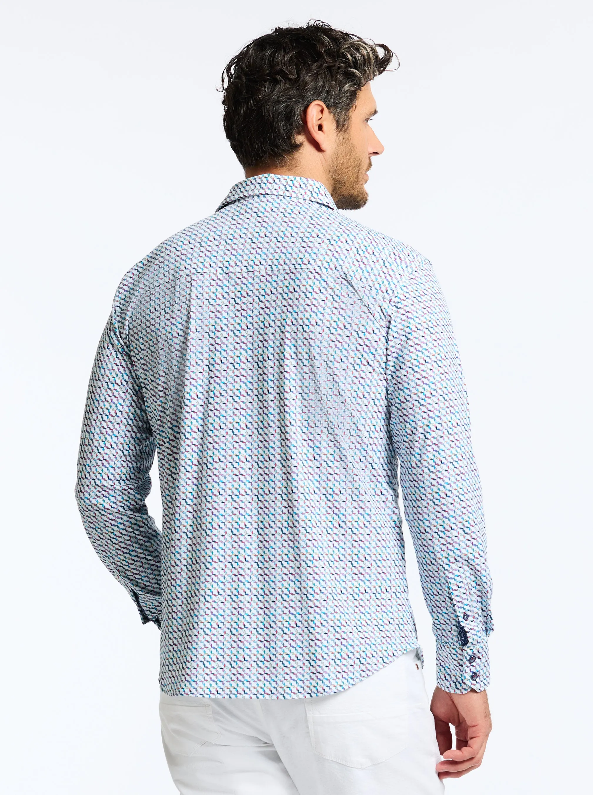 MULHOLLAND LONG SLEEVE BUTTON DOWN SHIRT sold by Robert Graham product image thumbnail 3