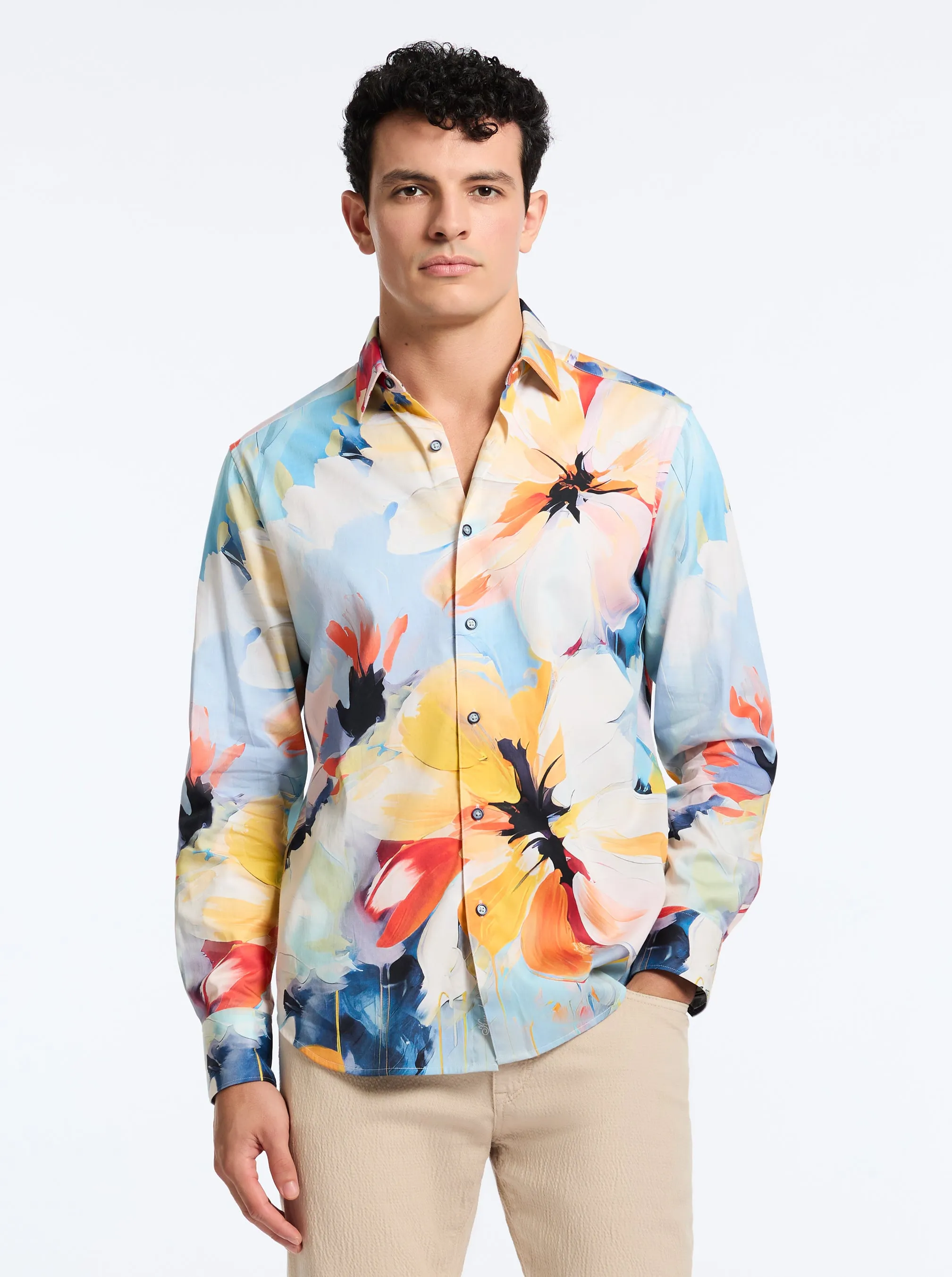 FLORA GRANDE LONG SLEEVE BUTTON DOWN SHIRT sold by Robert Graham