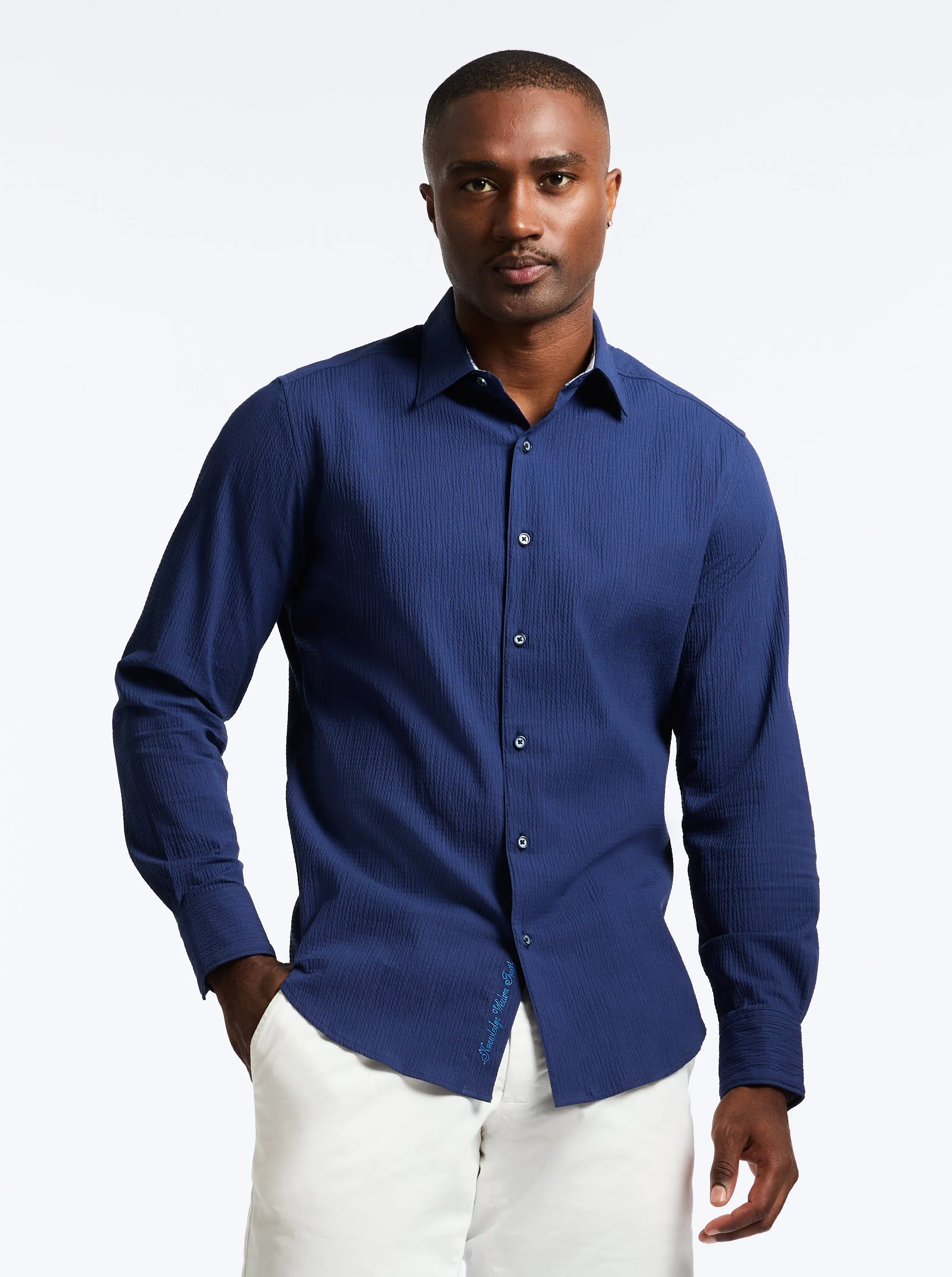THRESHER LONG SLEEVE BUTTON DOWN SHIRT sold by Robert Graham