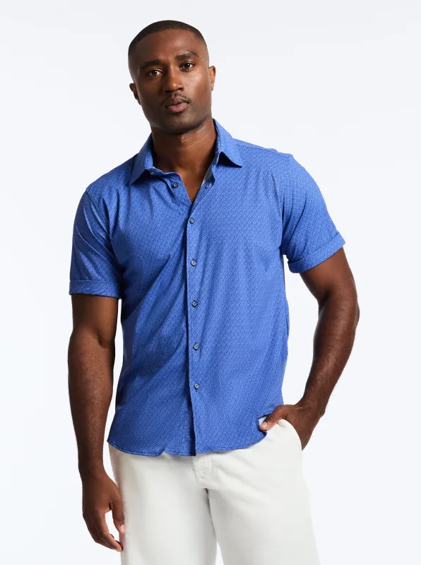 PIDMONT SHORT SLEEVE BUTTON DOWN SHIRT made by Robert Graham
