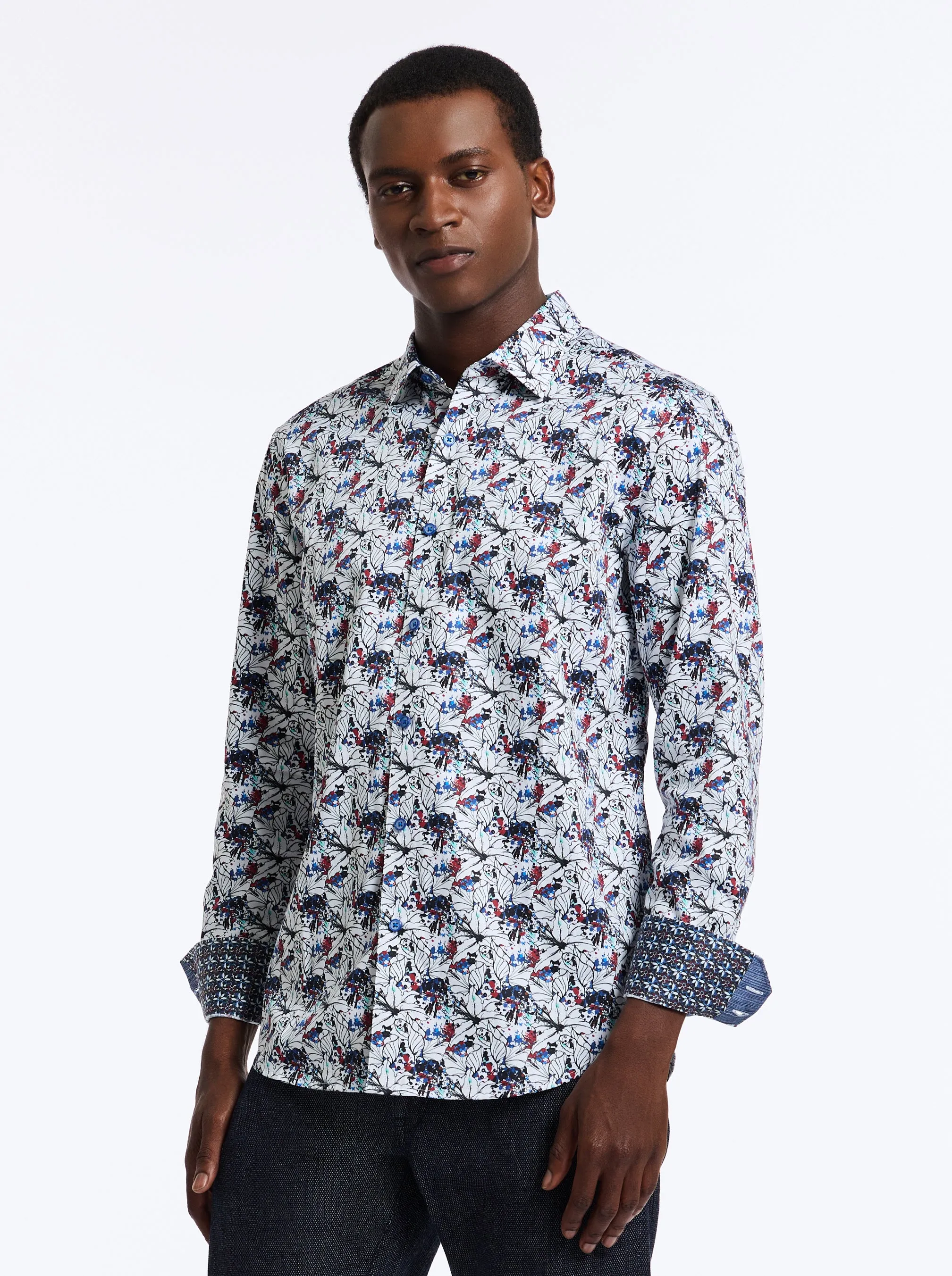 FENTON LONG SLEEVE BUTTON DOWN SHIRT sold by Robert Graham product image thumbnail 5