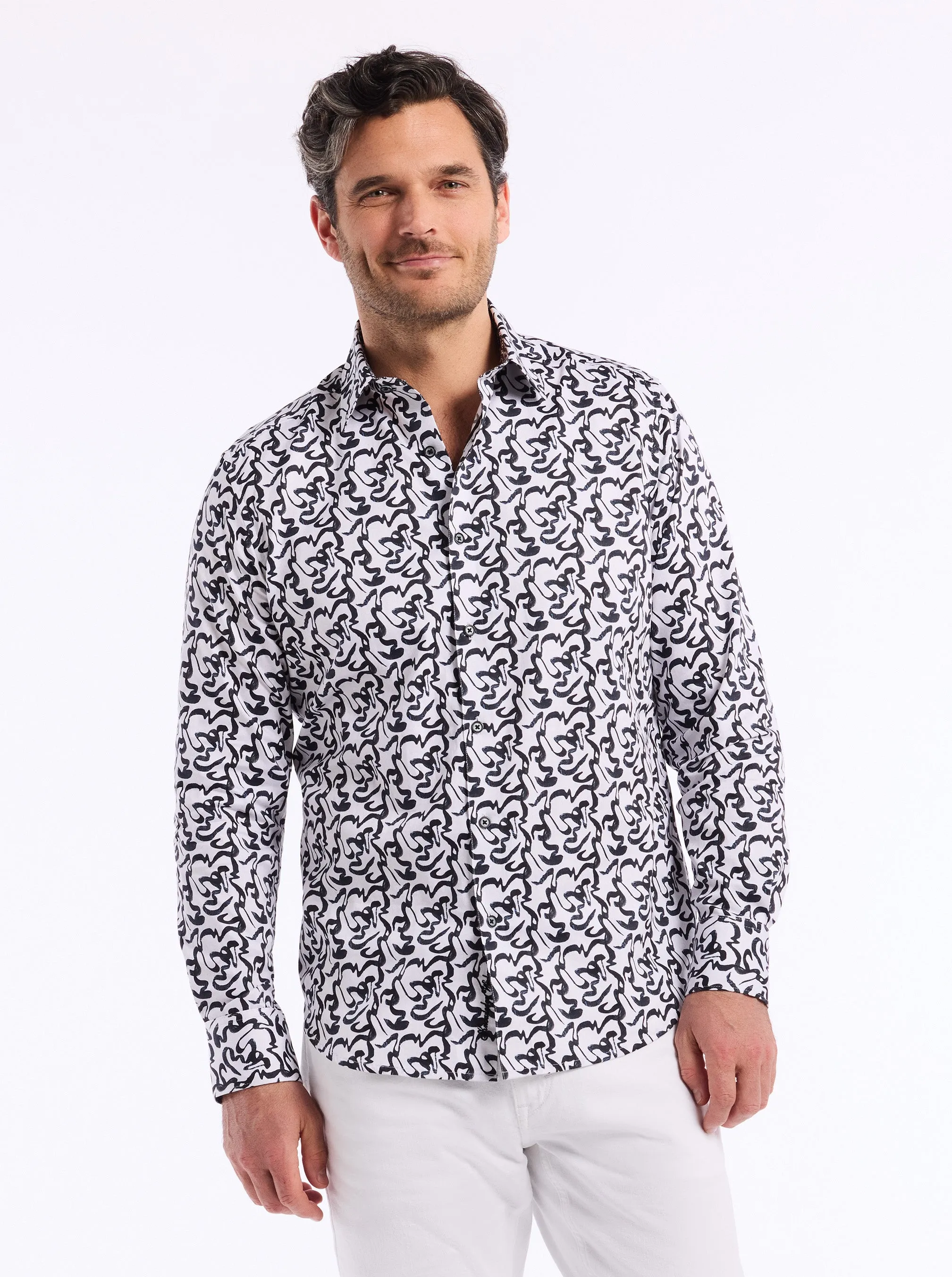 THERON LONG SLEEVE BUTTON DOWN SHIRT sold by Robert Graham