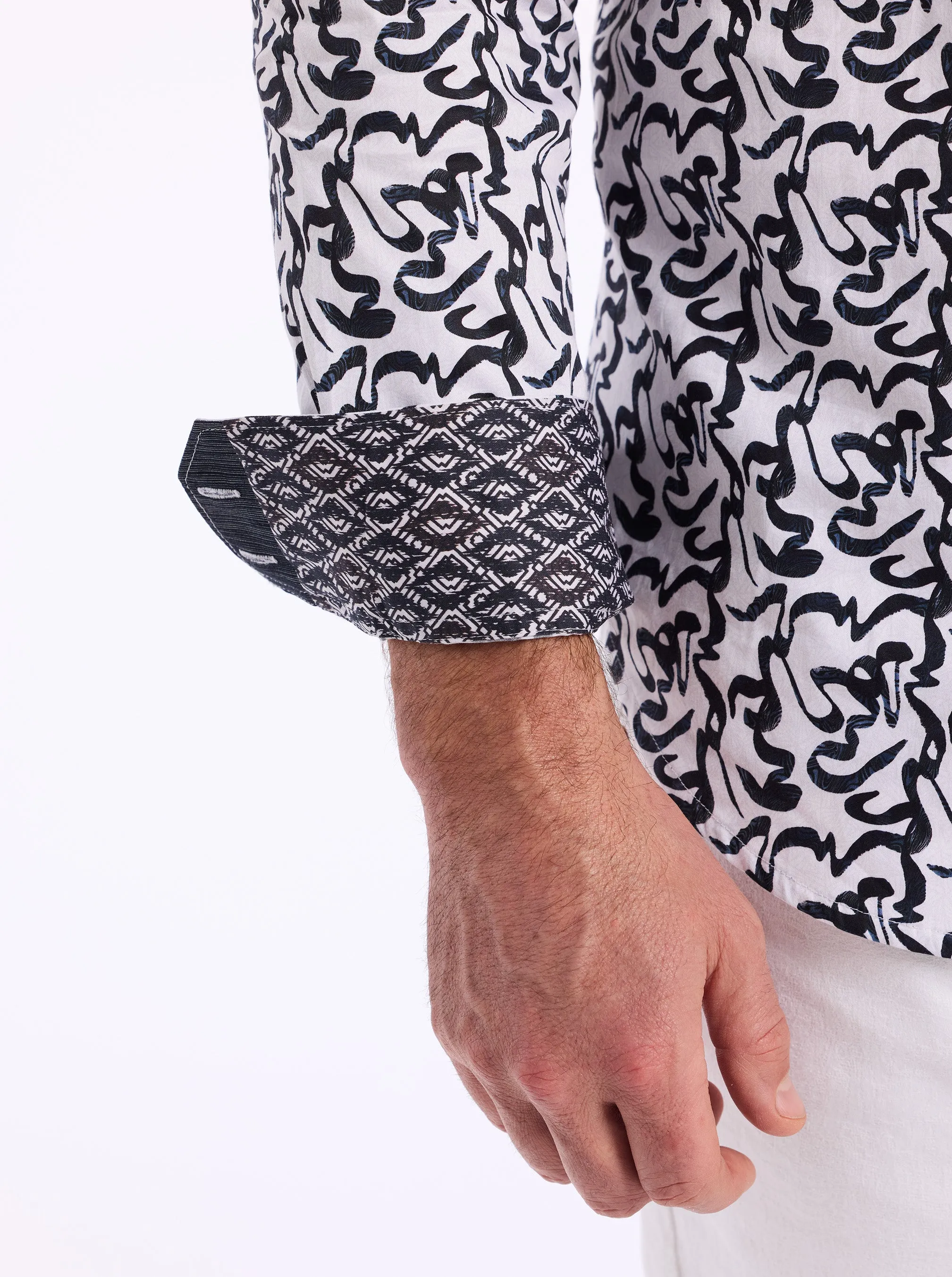 THERON LONG SLEEVE BUTTON DOWN SHIRT sold by Robert Graham product image thumbnail 5