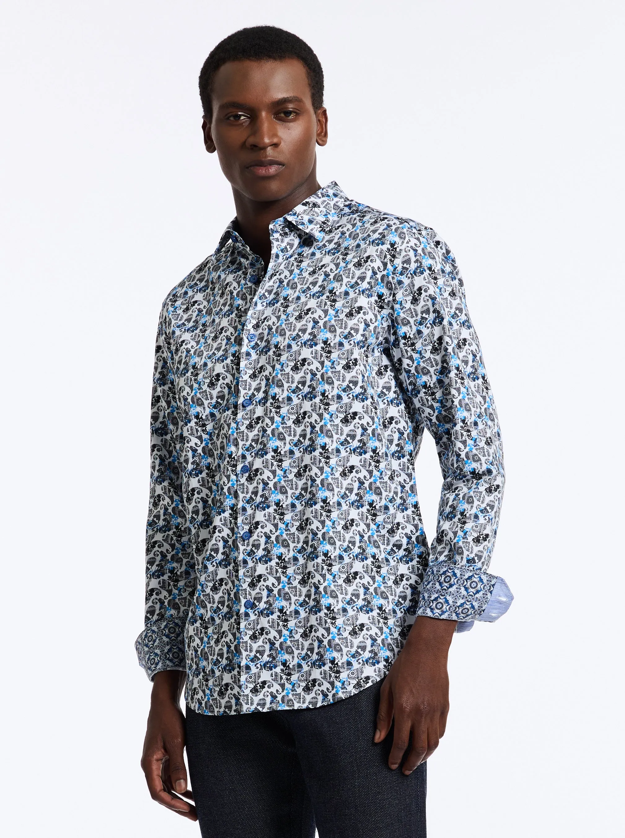 CARDWELL LONG SLEEVE BUTTON DOWN SHIRT sold by Robert Graham product image thumbnail 5