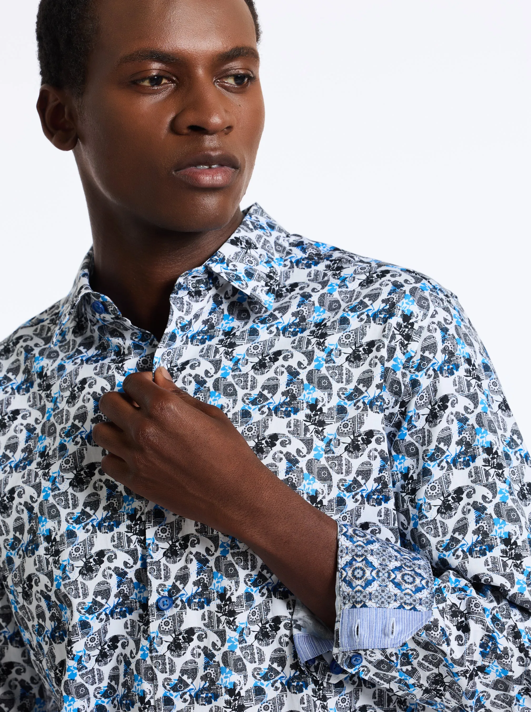 CARDWELL LONG SLEEVE BUTTON DOWN SHIRT sold by Robert Graham product image thumbnail 3