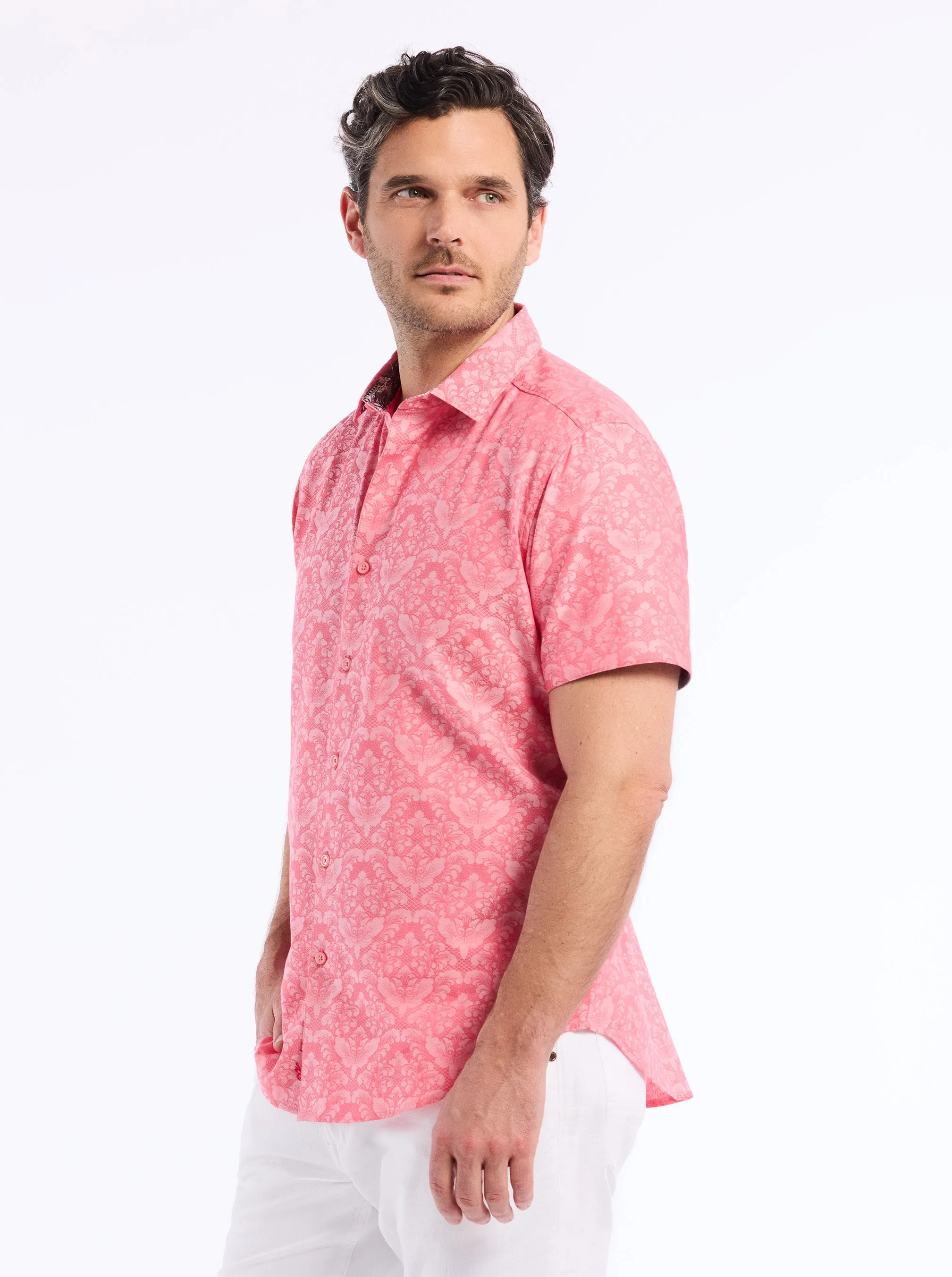 BAYVIEW SHORT SLEEVE BUTTON DOWN SHIRT sold by Robert Graham product image thumbnail 5