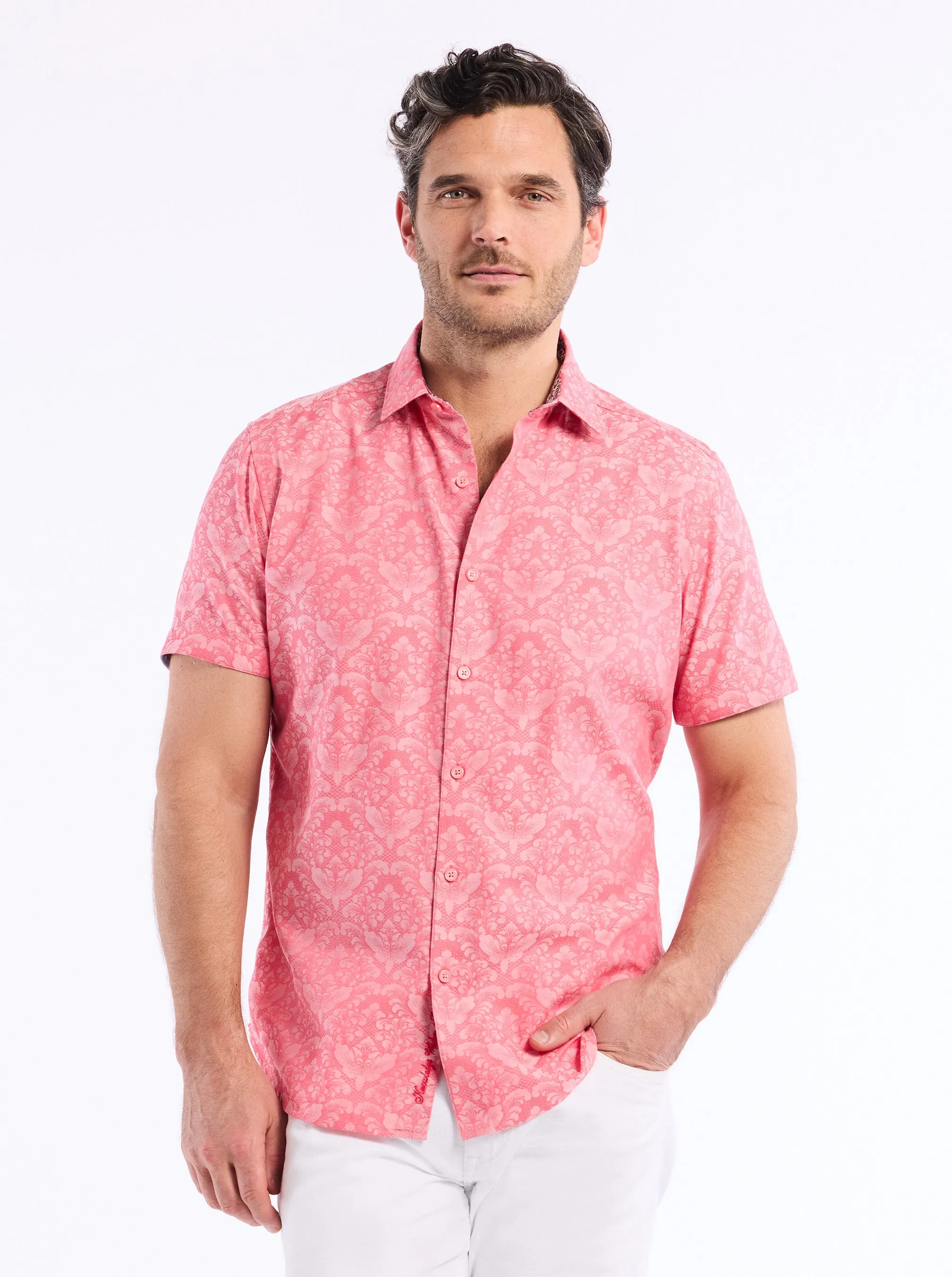 BAYVIEW SHORT SLEEVE BUTTON DOWN SHIRT sold by Robert Graham