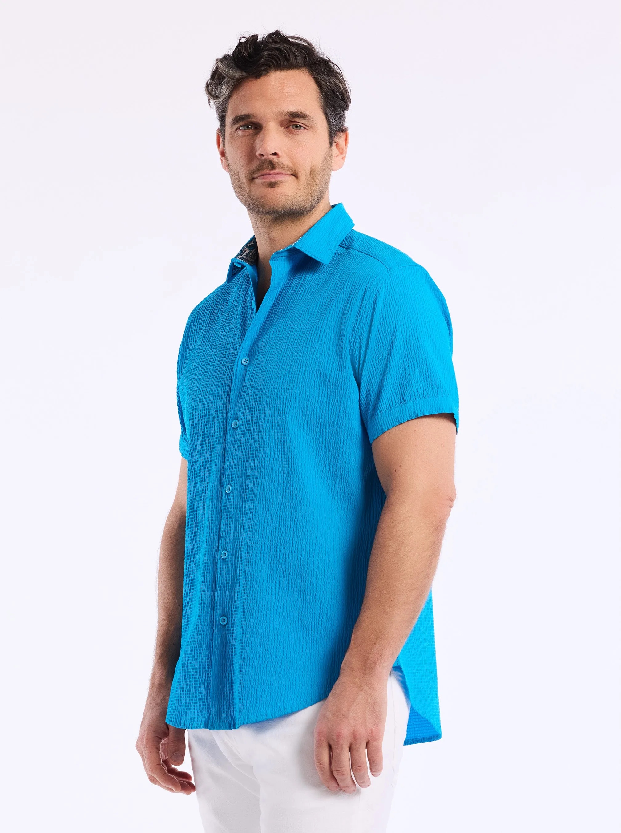 PIERS SHORT SLEEVE BUTTON DOWN SHIRT sold by Robert Graham product image thumbnail 5