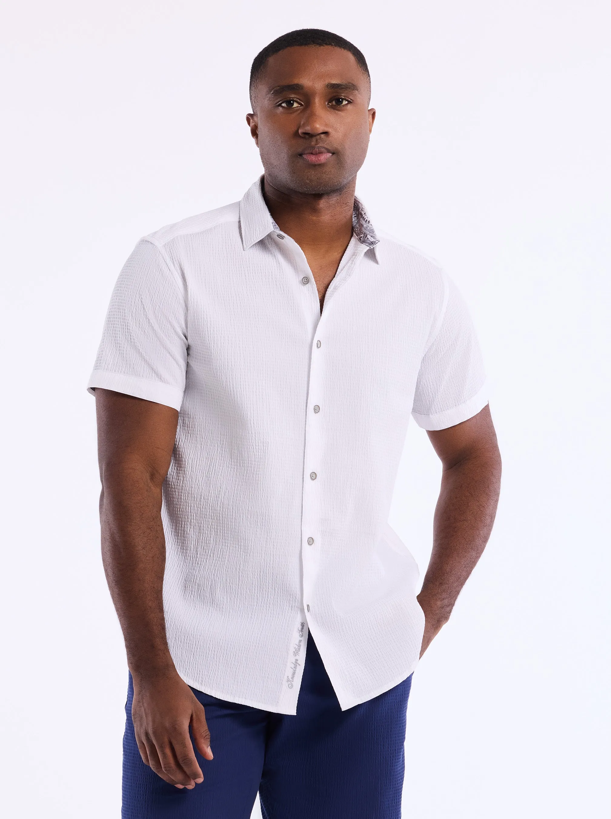 PIERS SHORT SLEEVE BUTTON DOWN SHIRT sold by Robert Graham