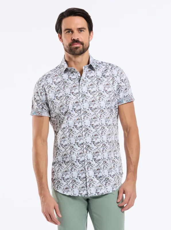 ROCCO SHORT SLEEVE BUTTON DOWN SHIRT made by Robert Graham