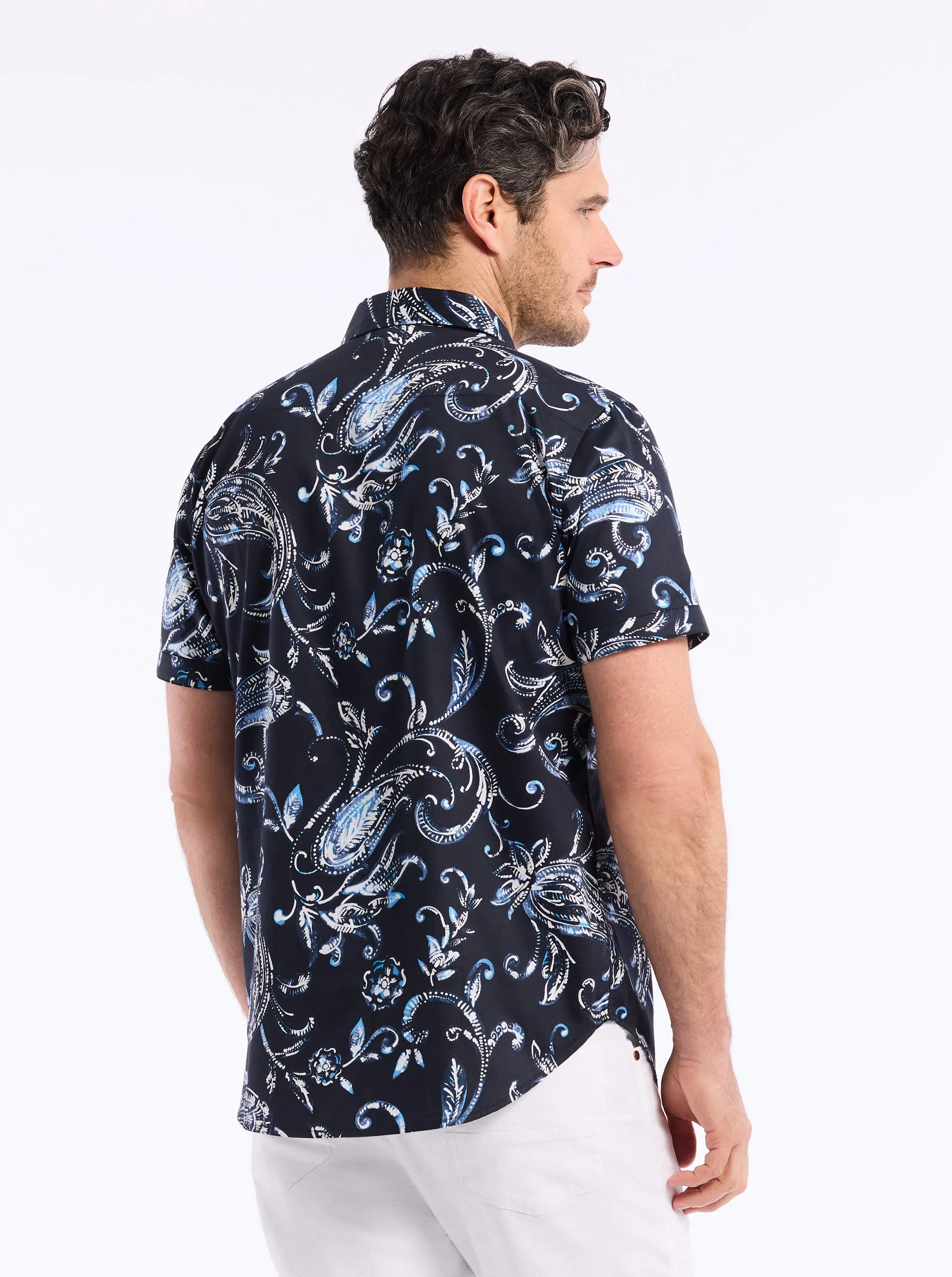 STOKES SHORT SLEEVE BUTTON DOWN SHIRT sold by Robert Graham product image thumbnail 2