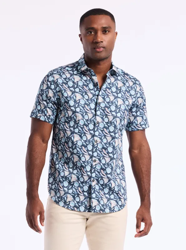 FRESNO SHORT SLEEVE BUTTON DOWN SHIRT made by Robert Graham