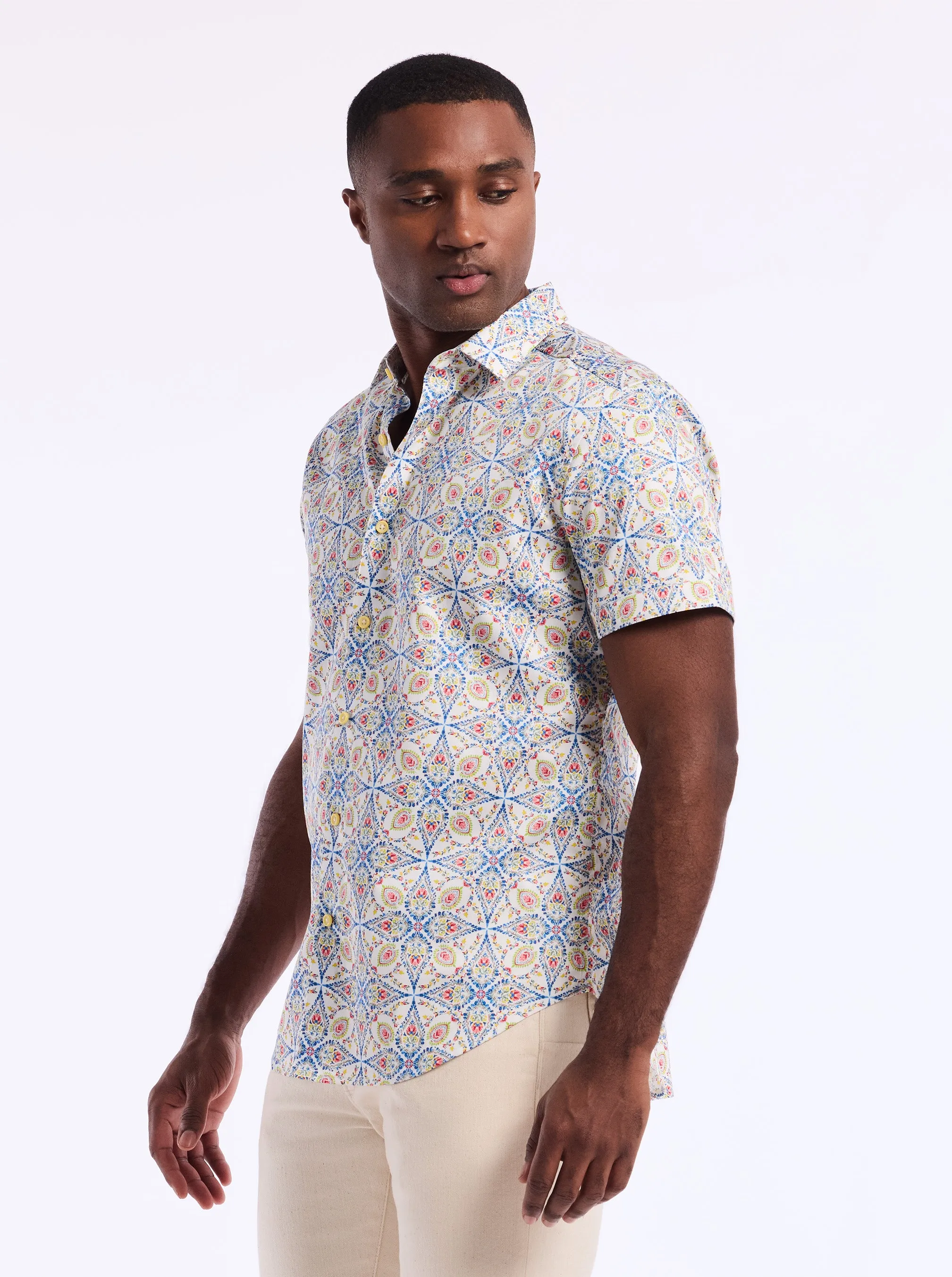 HOLMES SHORT SLEEVE BUTTON DOWN SHIRT sold by Robert Graham product image thumbnail 5