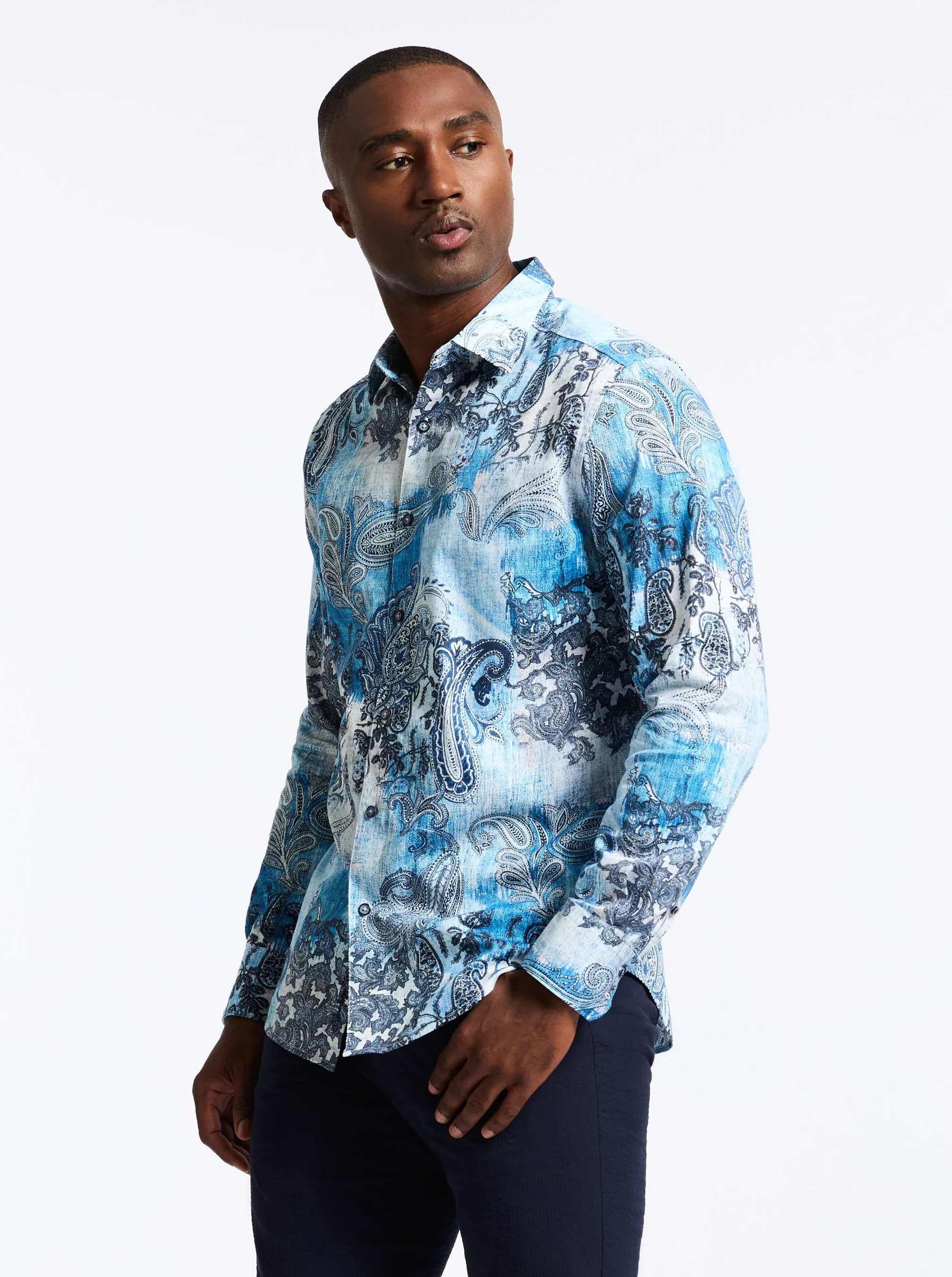 PATMOS LONG SLEEVE BUTTON DOWN SHIRT BIG sold by Robert Graham product image thumbnail 4